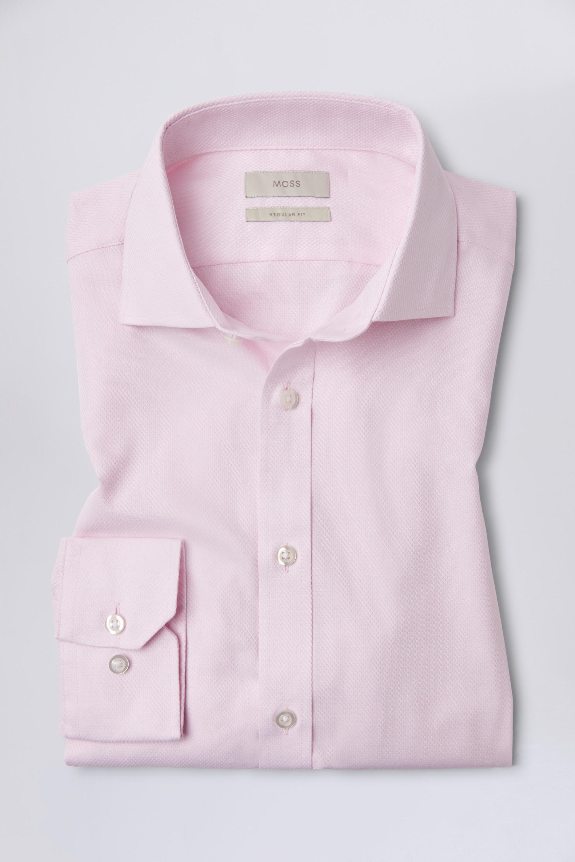 Regular Fit Pink Single Cuff Dobby Shirt | Buy Online at Moss
