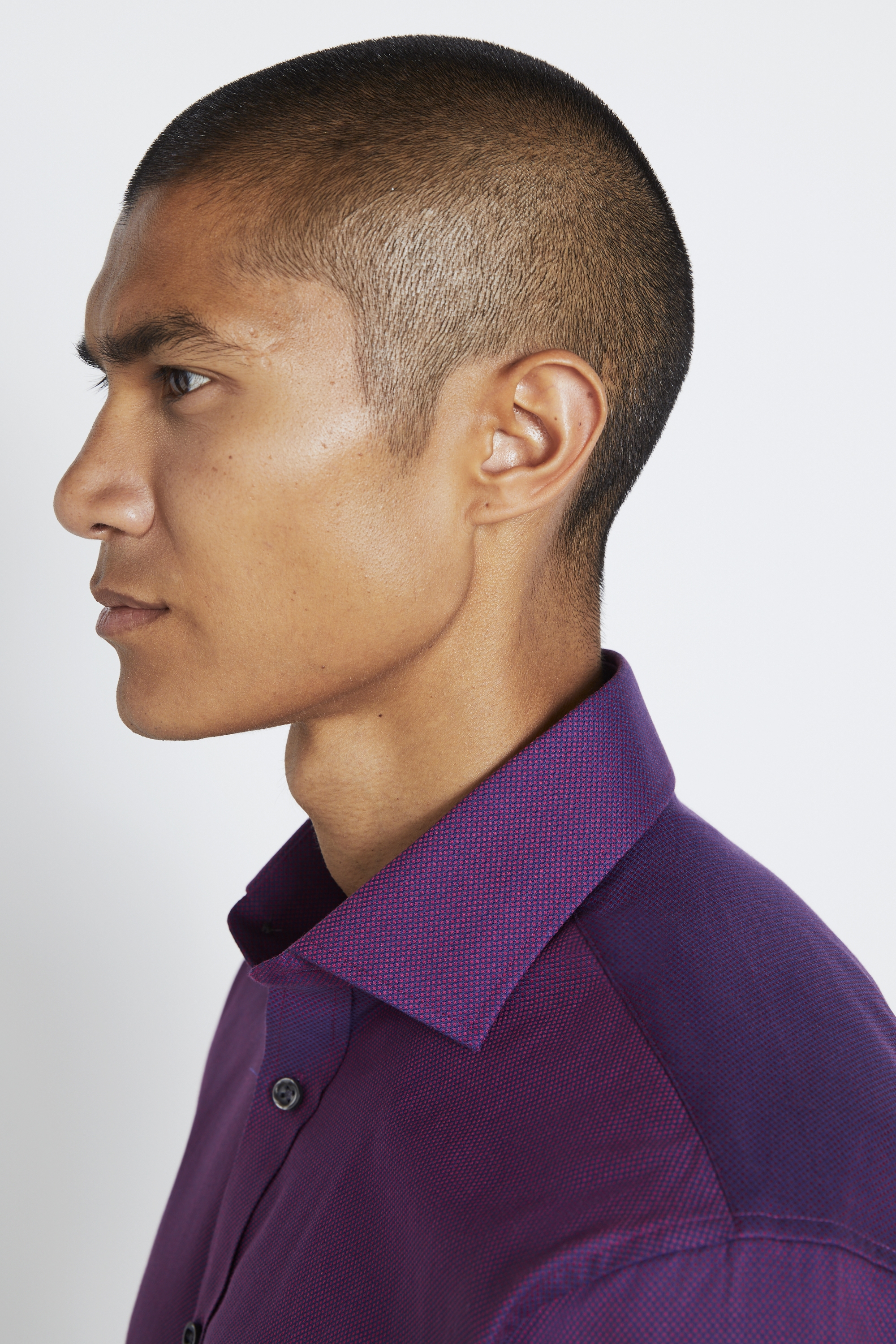 Regular Fit Single Cuff Berry Dobby Shirt