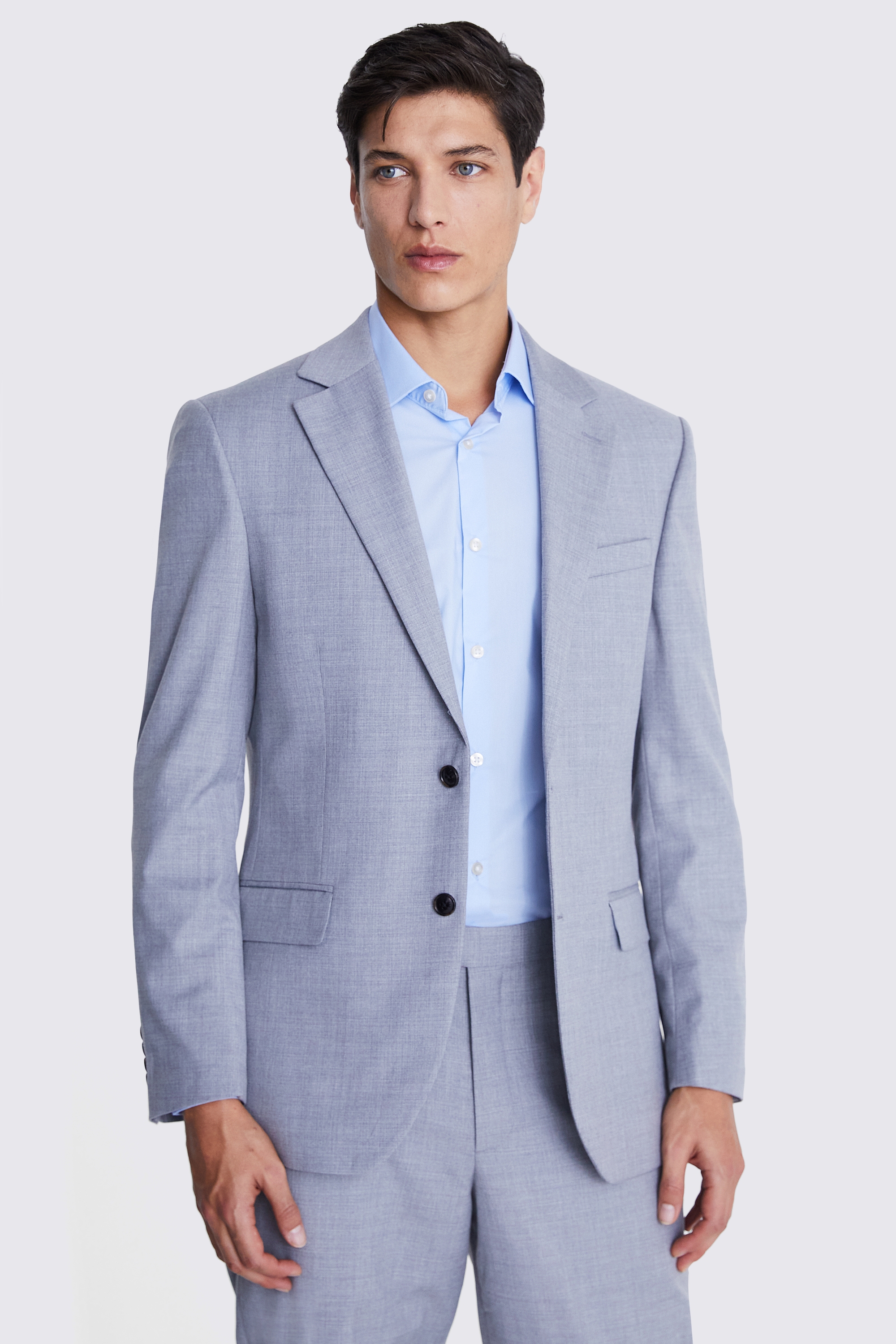 Regular Fit Grey Stretch Jacket | Buy Online at Moss