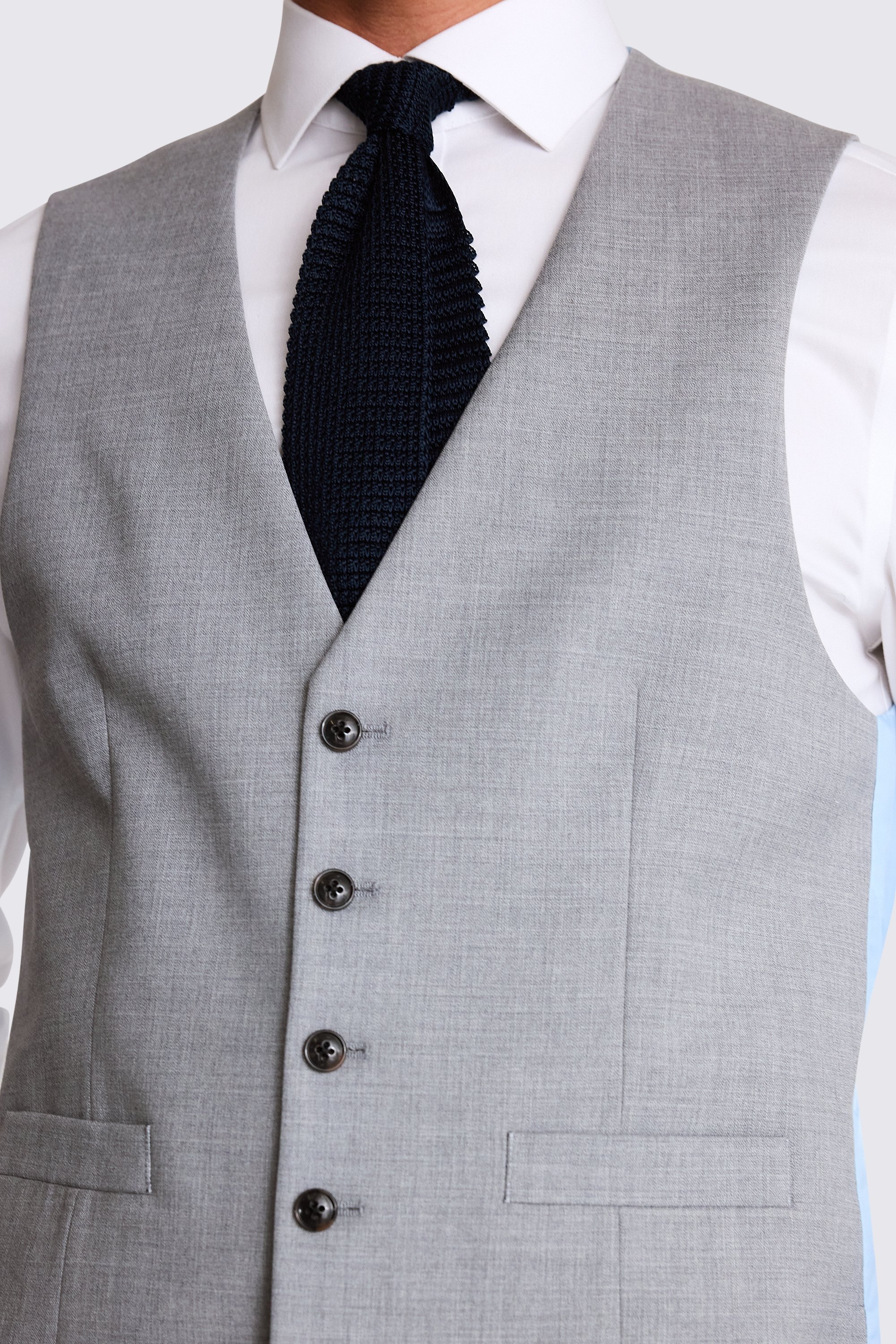Tailored Fit Grey Stretch Waistcoat