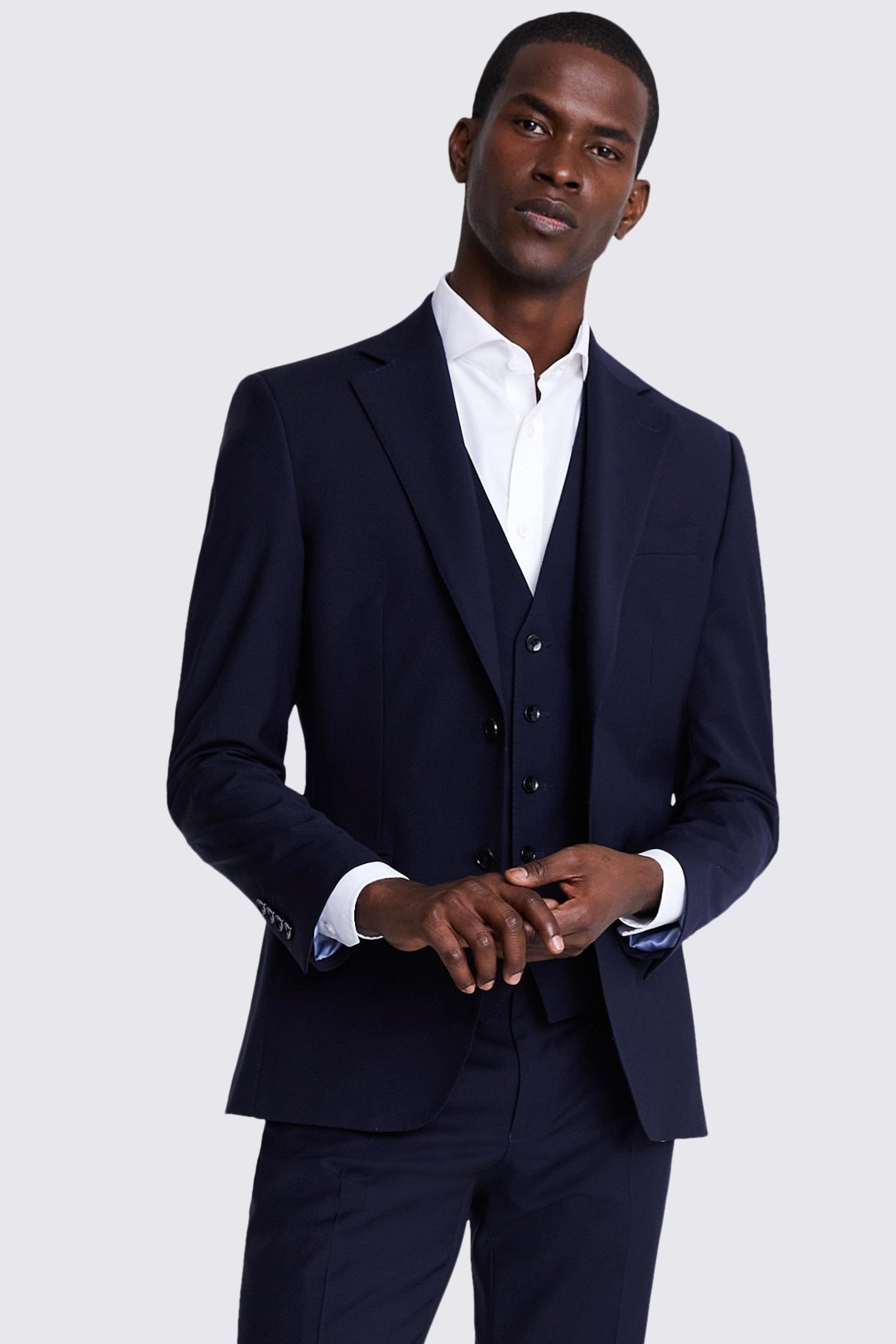 Tailored Fit Navy Performance Jacket | Buy Online at Moss