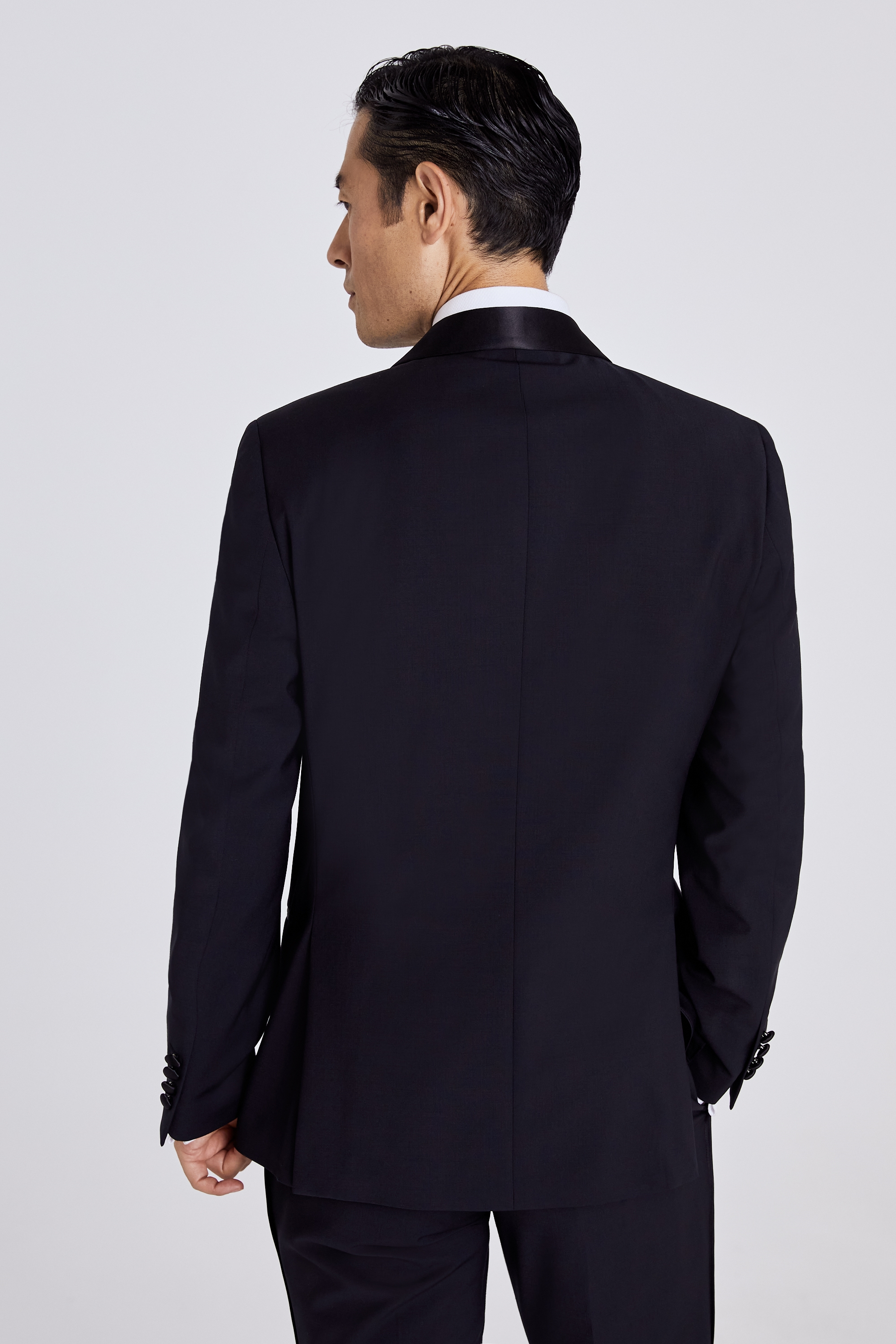 Tailored Fit Black Shawl Lapel Tuxedo Jacket | Buy Online at Moss