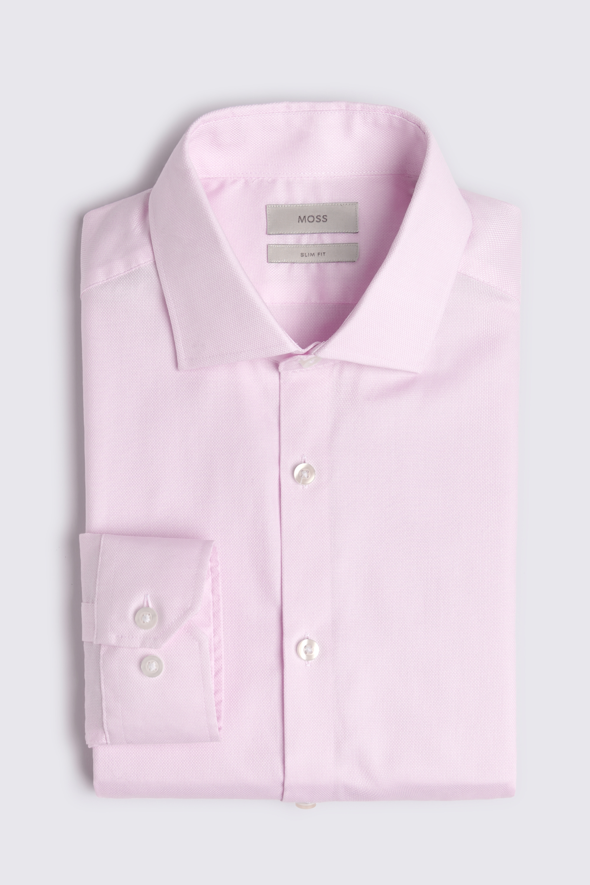 Slim Fit Pink Dobby Stretch Shirt | Buy Online at Moss