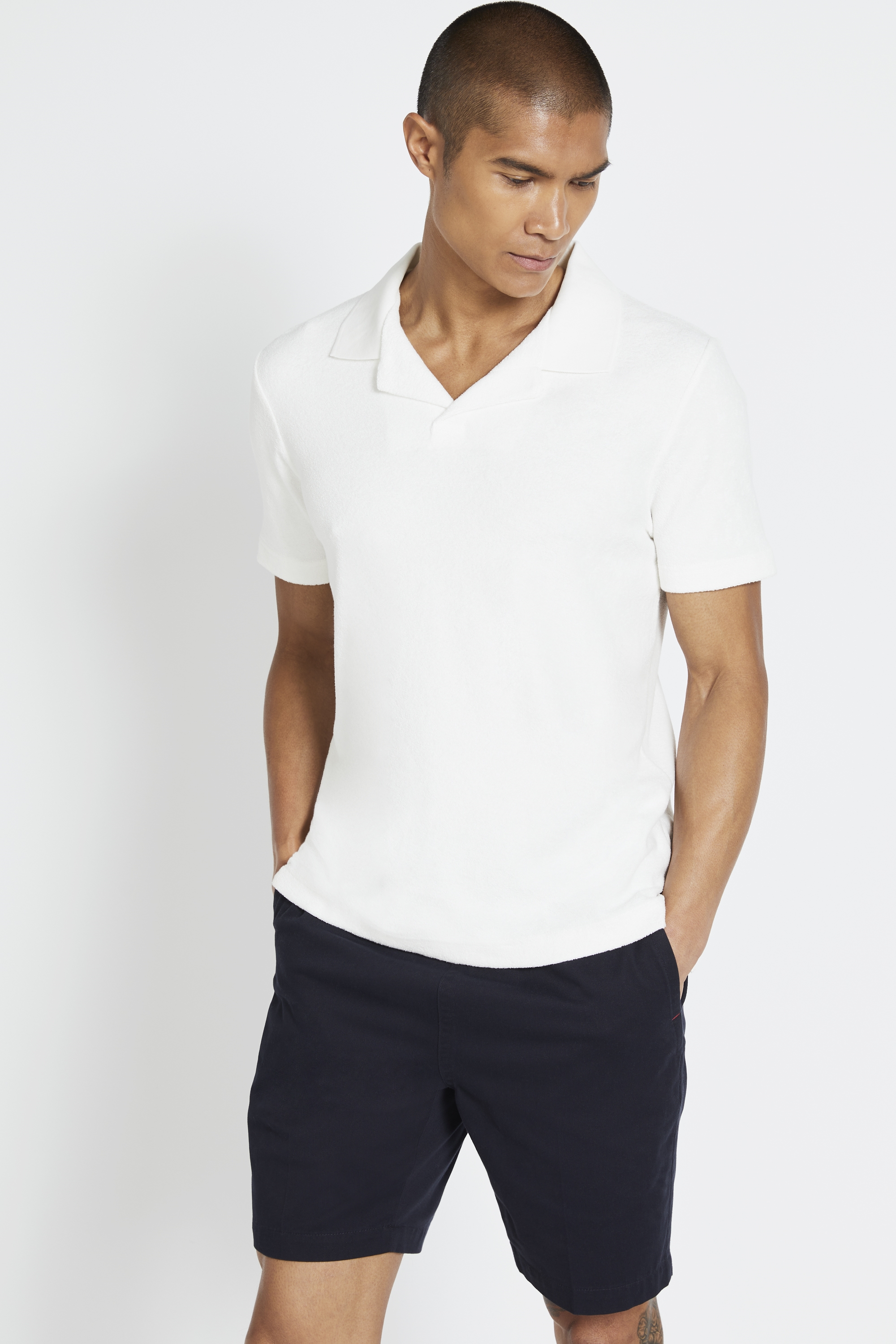 Ecru Terry Towelling Polo Shirt | Buy Online at Moss