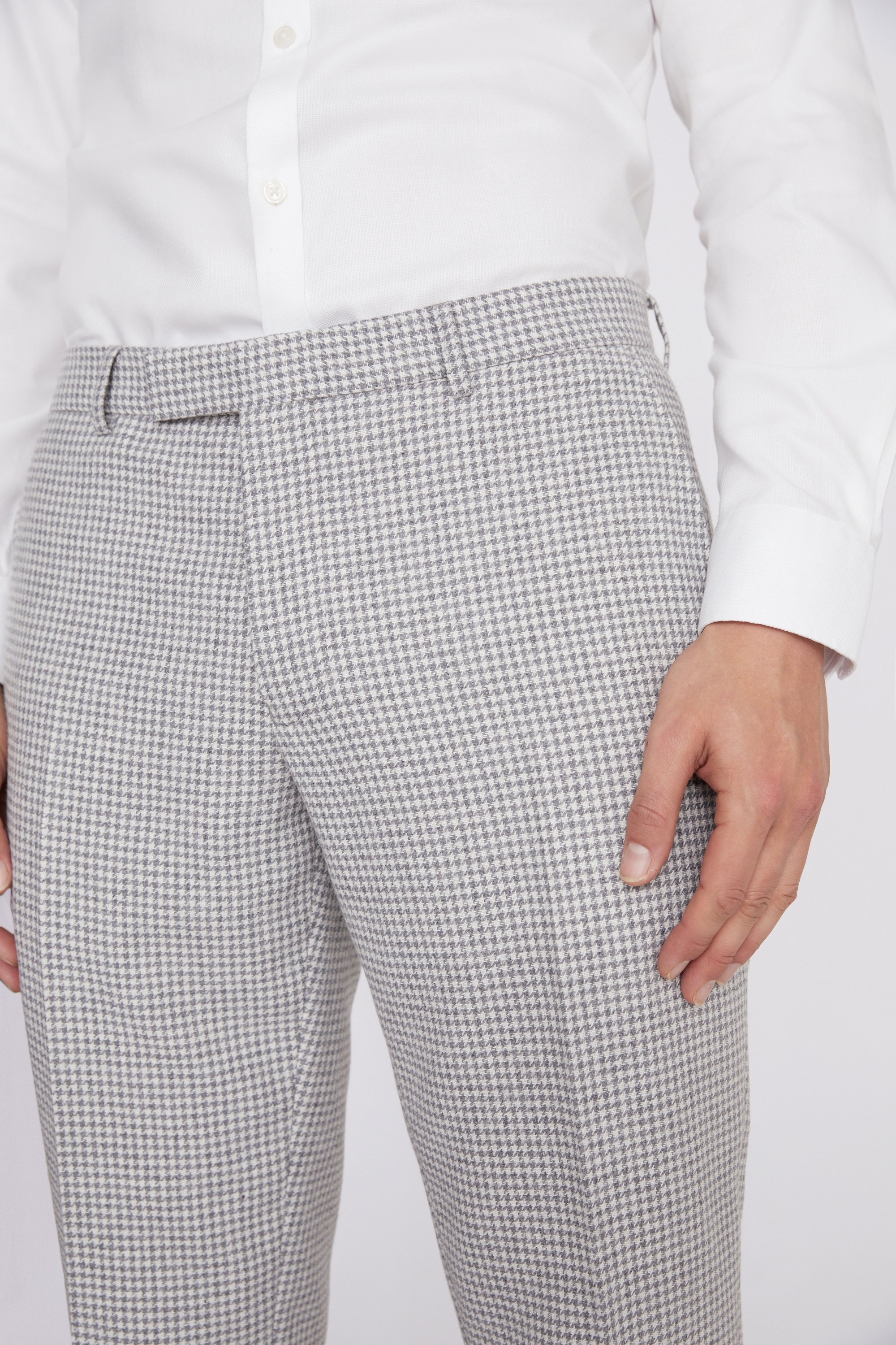 Lars Amadeus Houndstooth Pattern Pants for Men's Slim Fit Business Plaid  Dress Trousers - Walmart.com