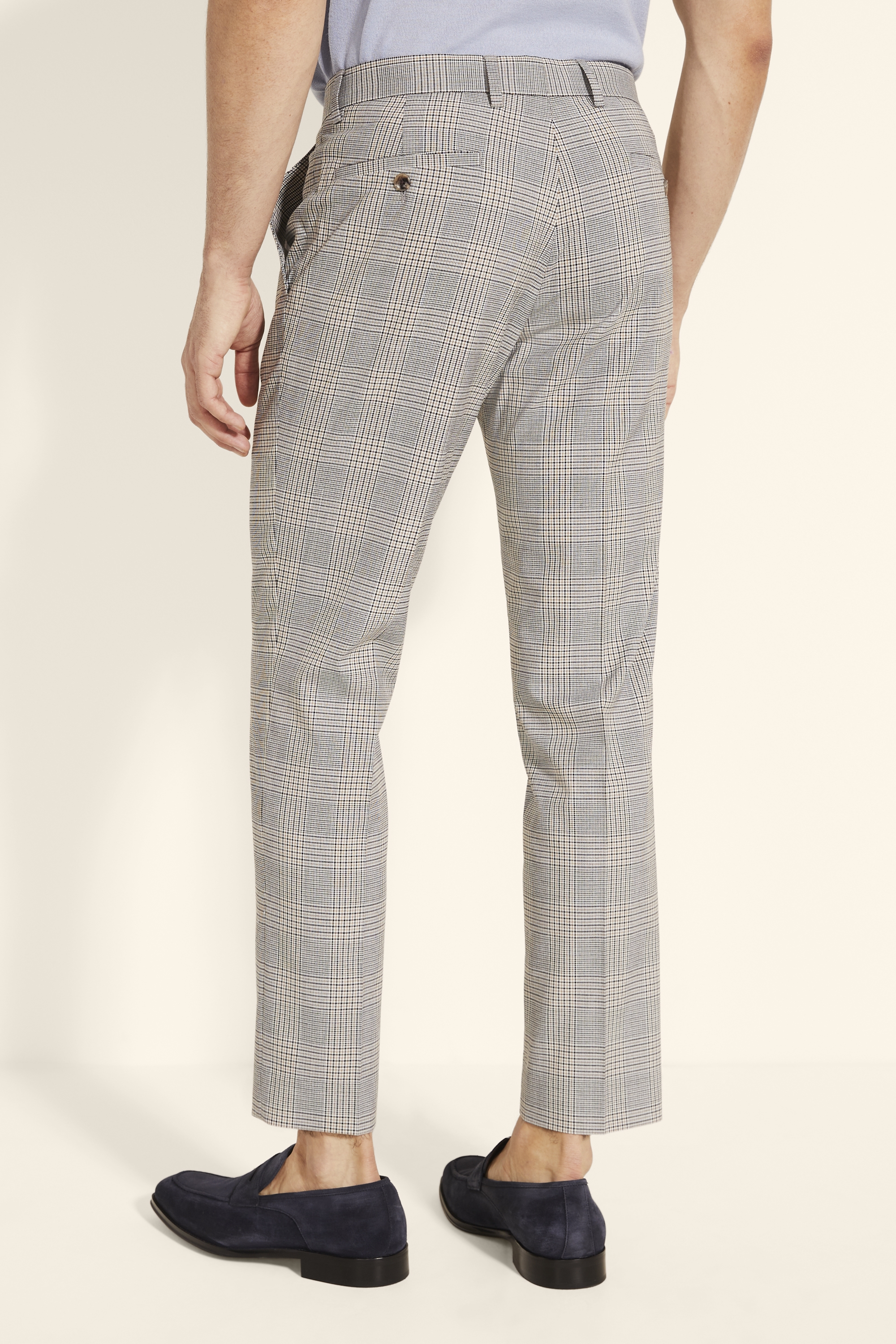 MELANGE CHECK STRAIGHT SLACKS - パンツ