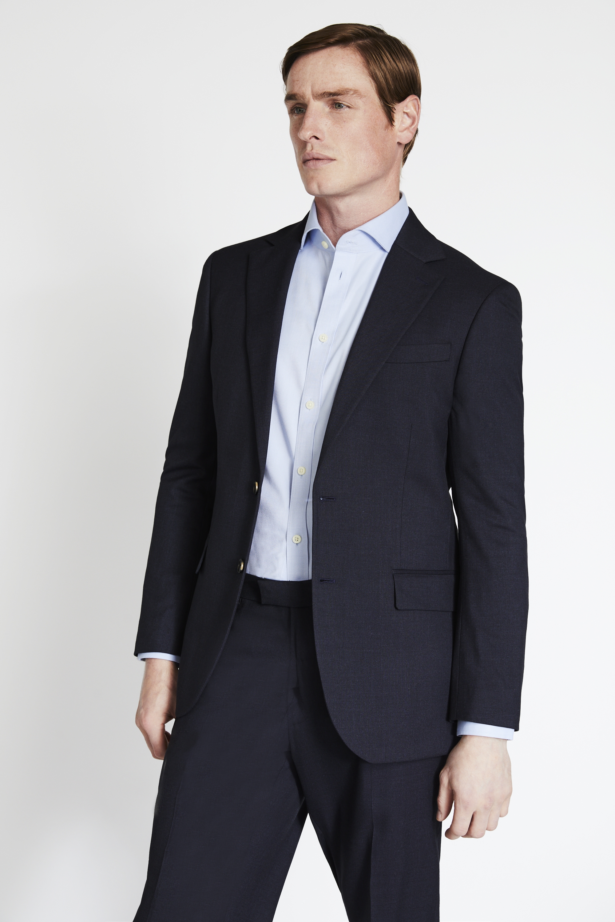 Tailored Fit Navy Marl Jacket | Buy Online at Moss