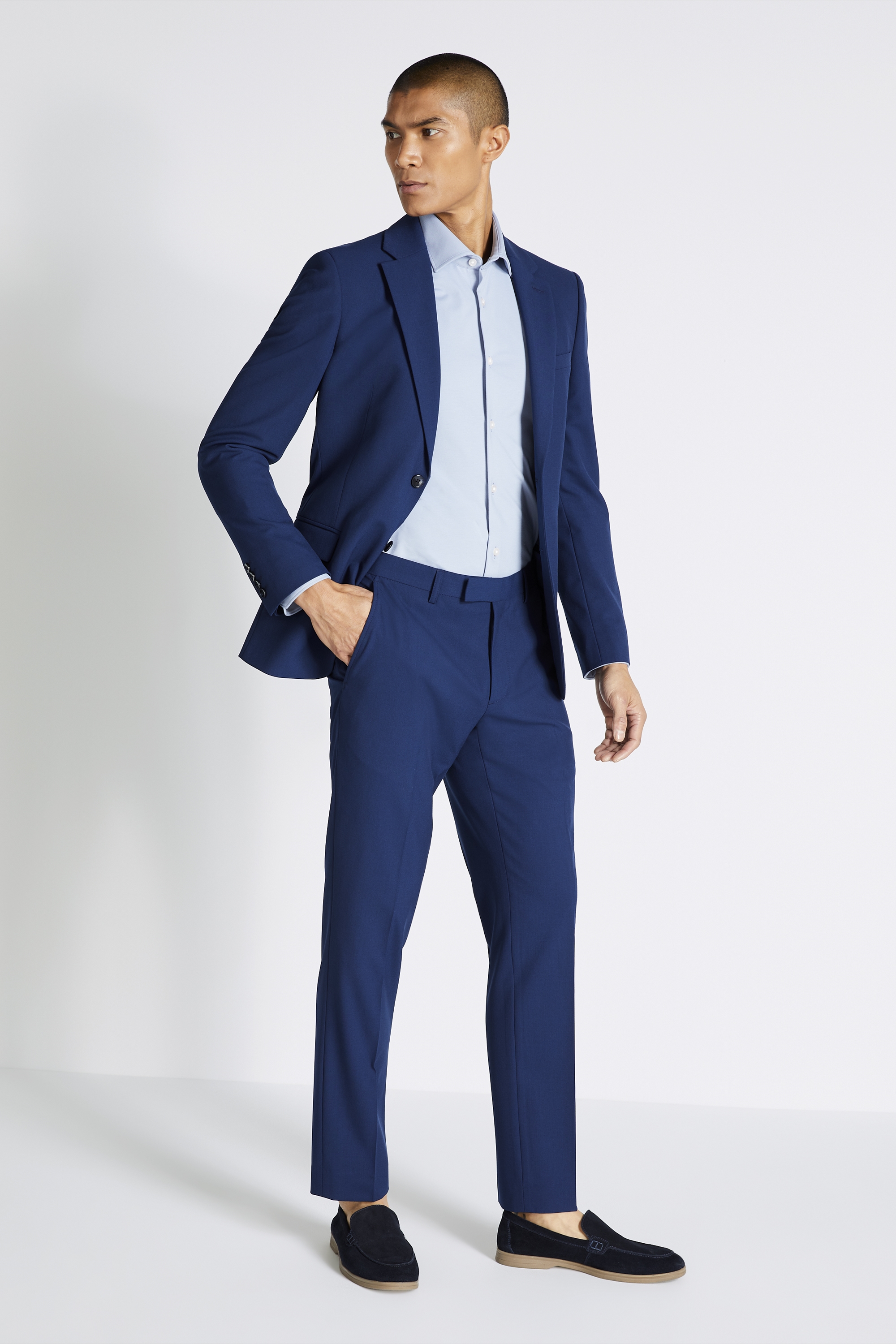 Slim Fit Bright Blue Jacket | Buy Online at Moss