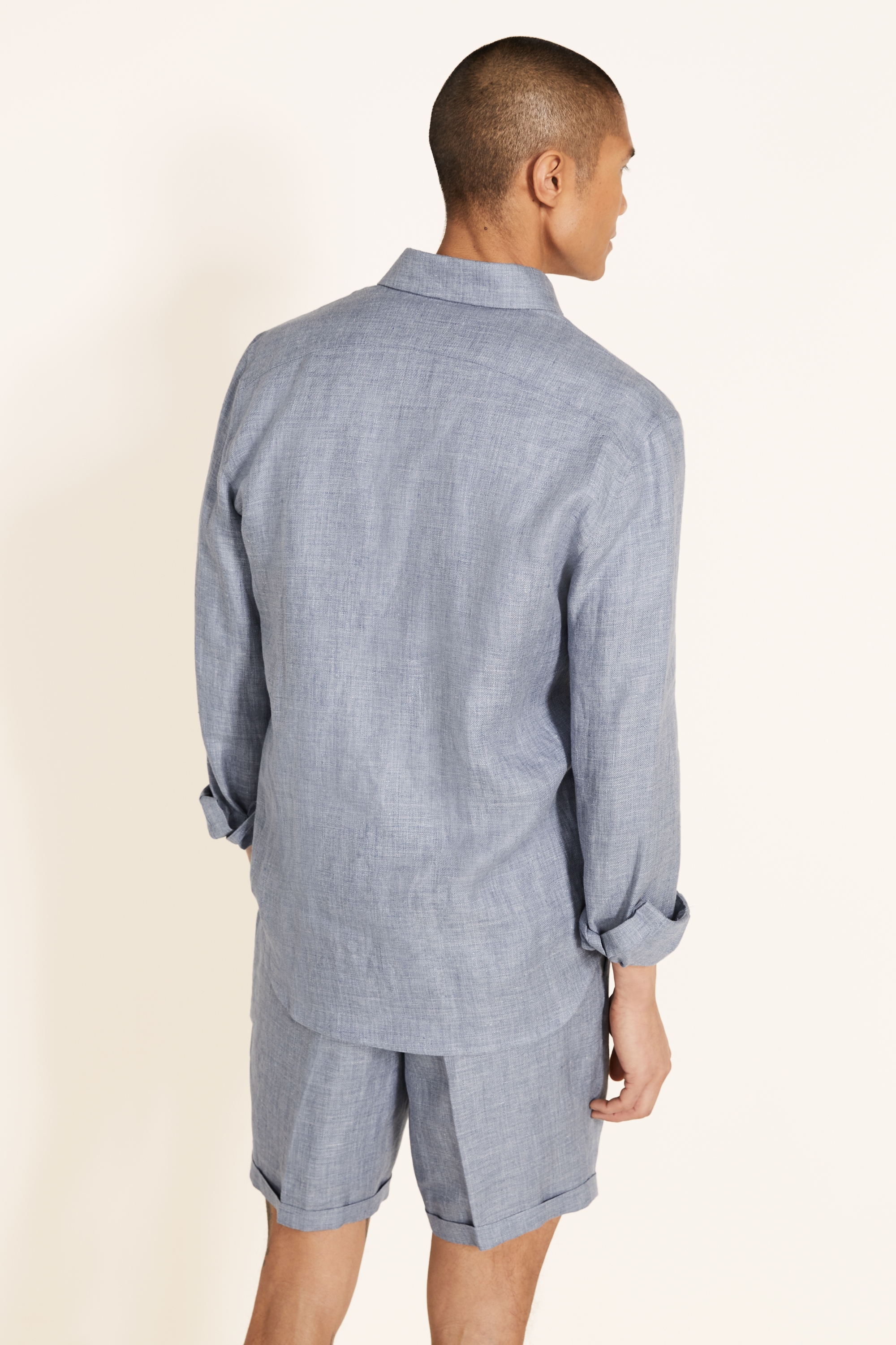 Light Blue Linen Overshirt