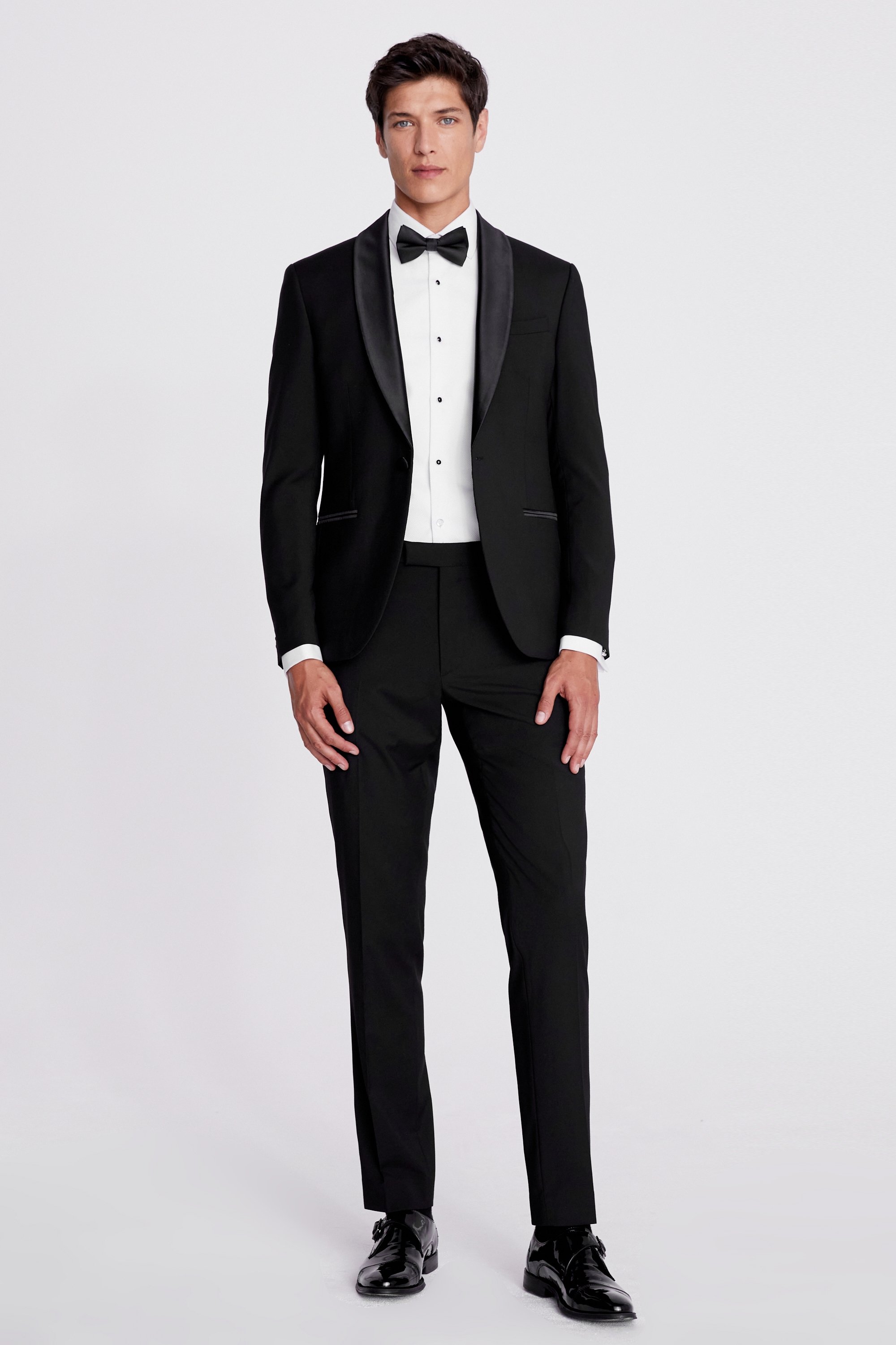 Slim Fit Black Shawl Lapel Tuxedo Jacket | Buy Online at Moss