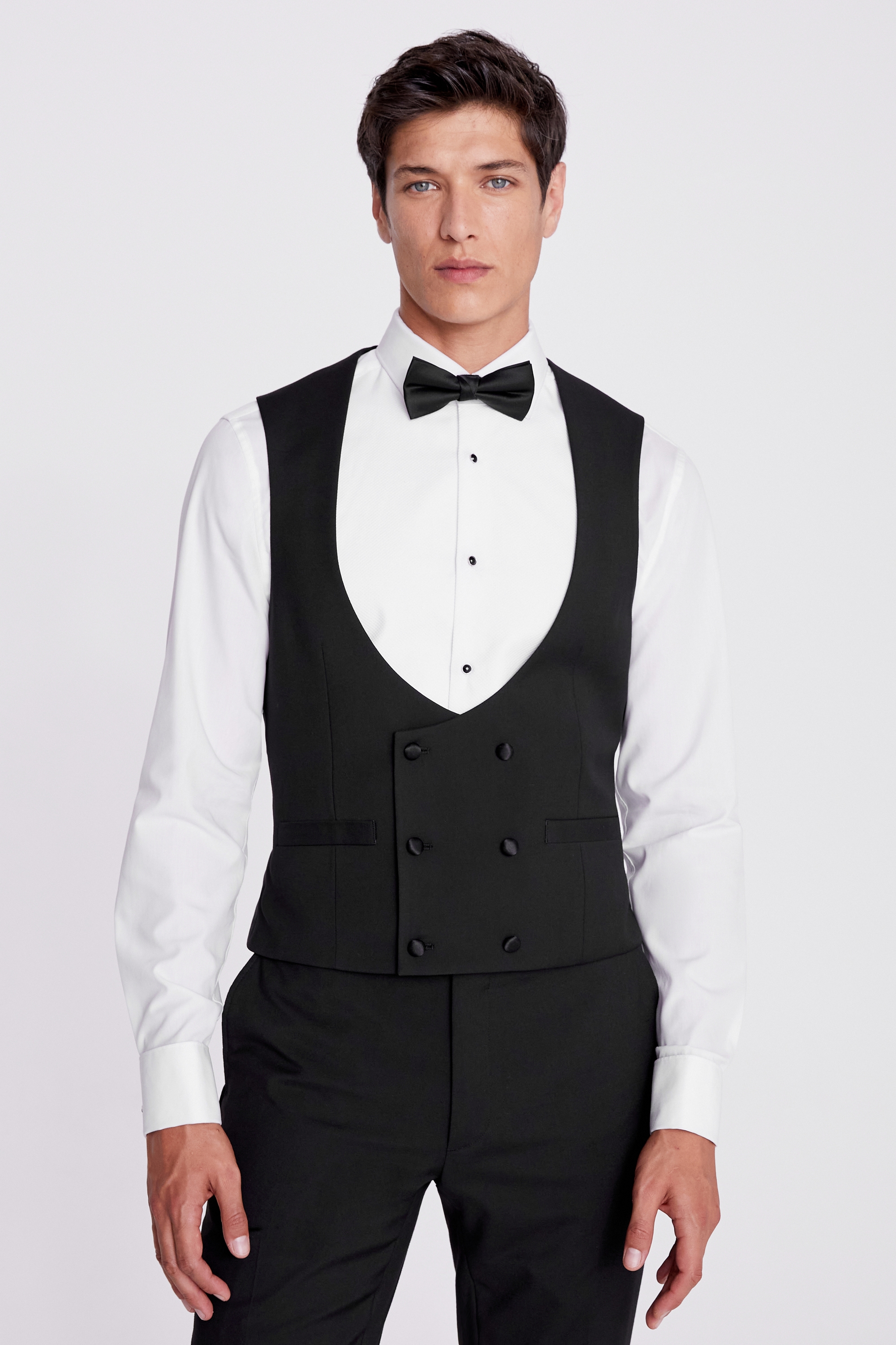 Slim Fit Black Dress Waistcoat | Buy Online at Moss