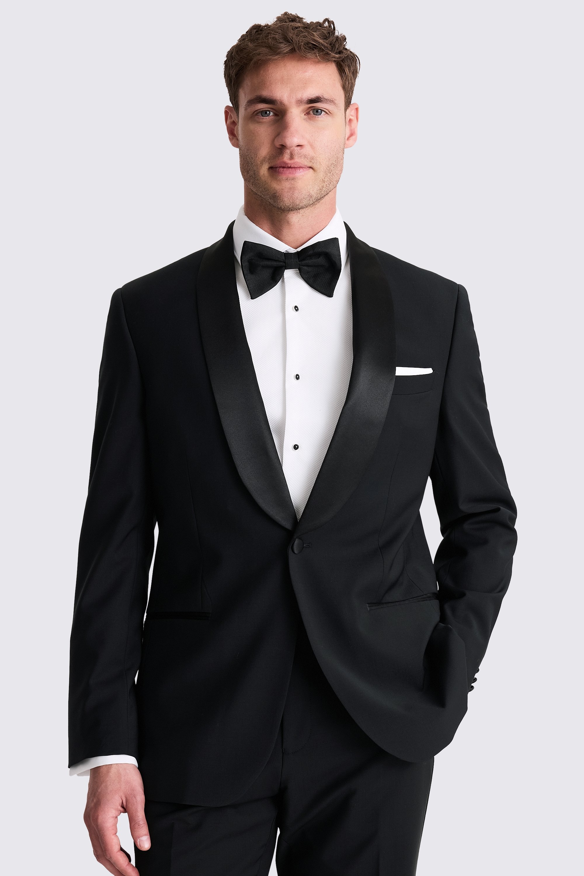 Regular Fit Black Notch Lapel Tuxedo Jacket | Buy Online at Moss