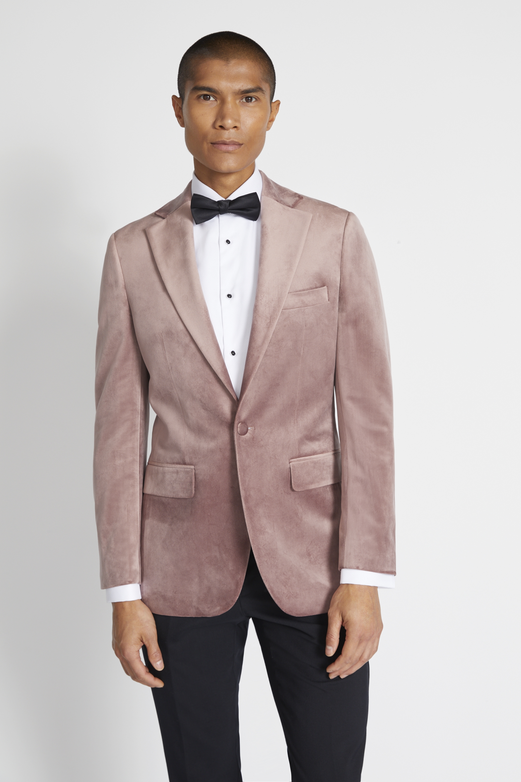 Tailored Fit Pink Velvet Dress Jacket | Buy Online at Moss