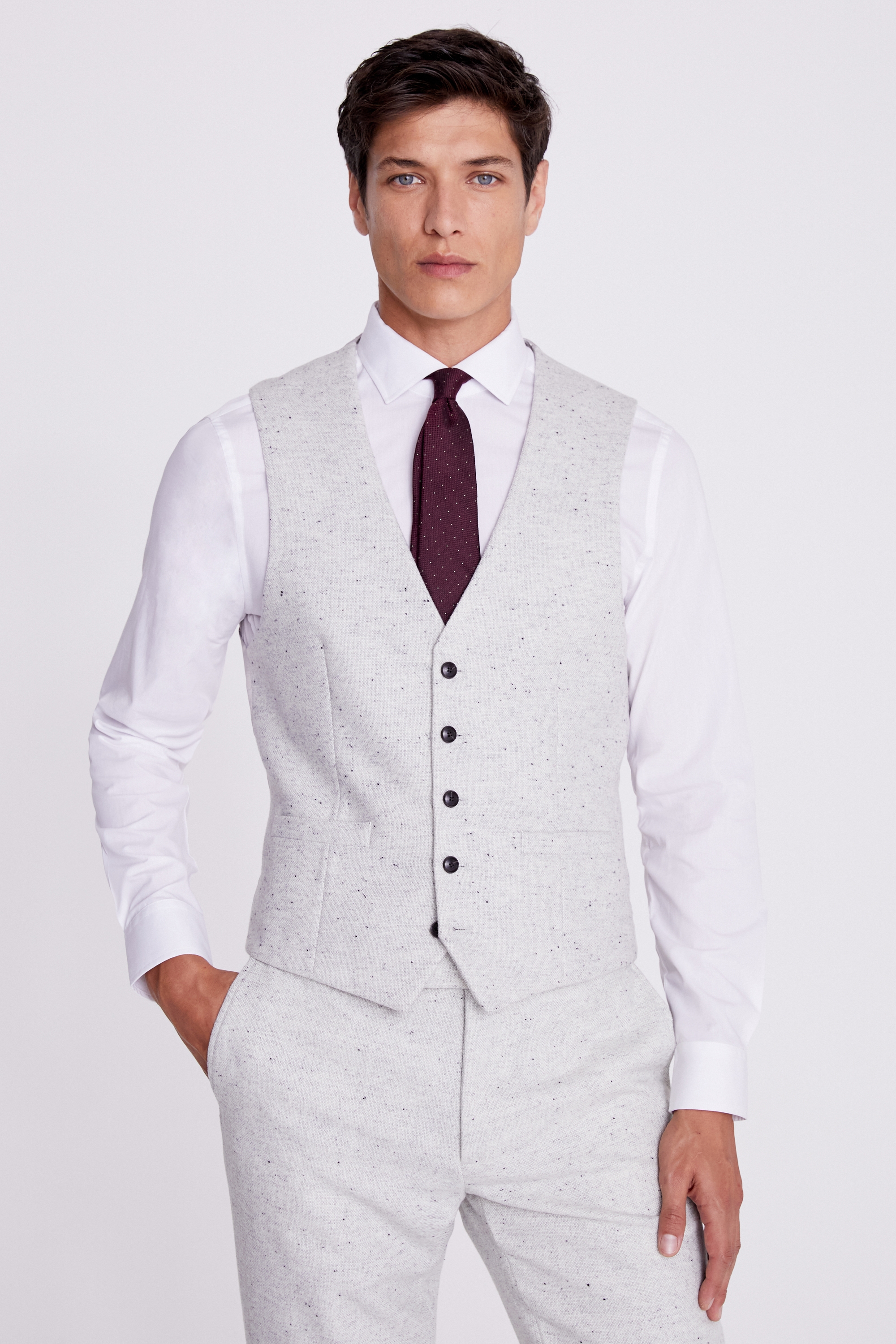 Jeetethnics Boys Grey Checked Waistcoat Set with Shirt and Trousers