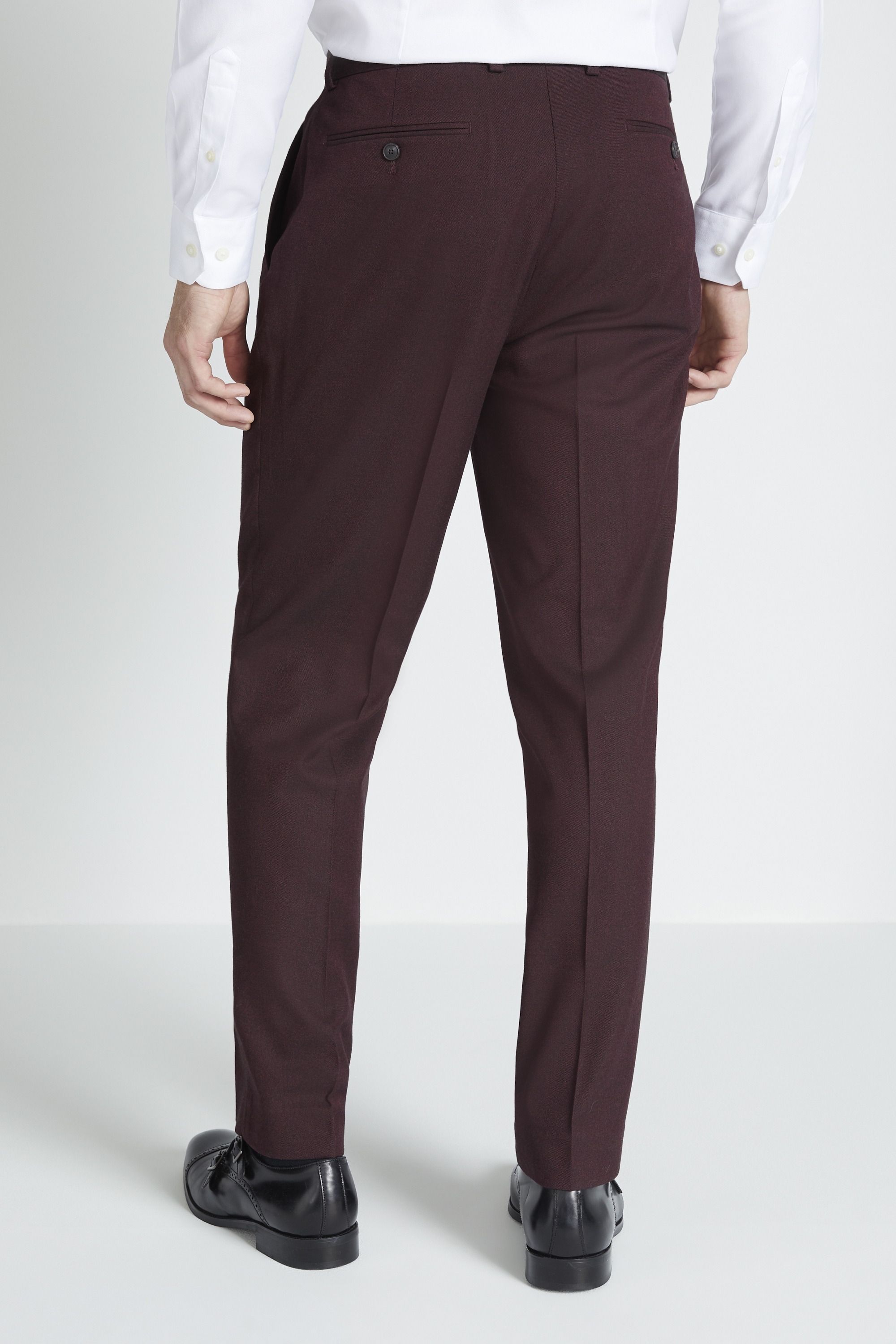 Tailored Fit Fig Flannel Trousers | Buy Online at Moss