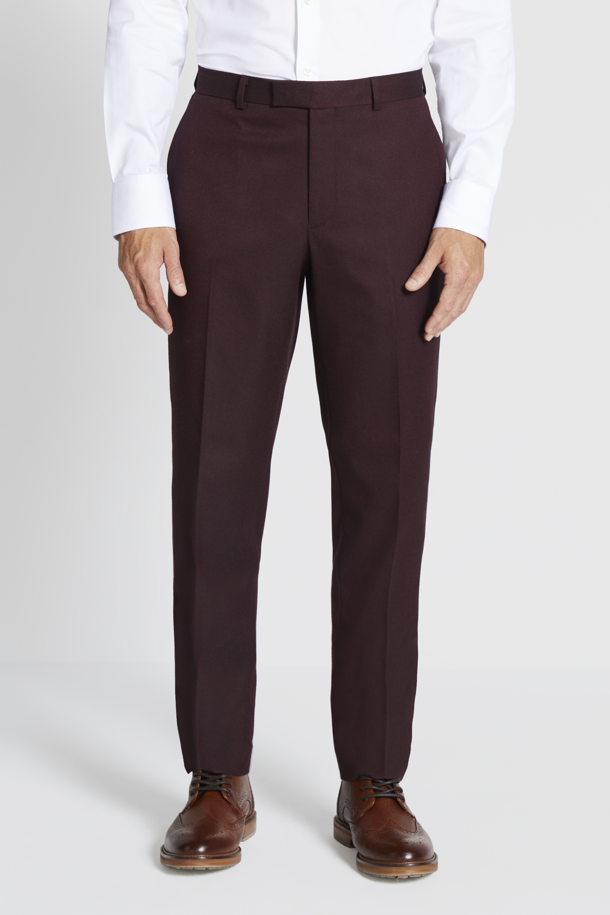 Regular Fit Fig Flannel Trouser | Buy Online at Moss