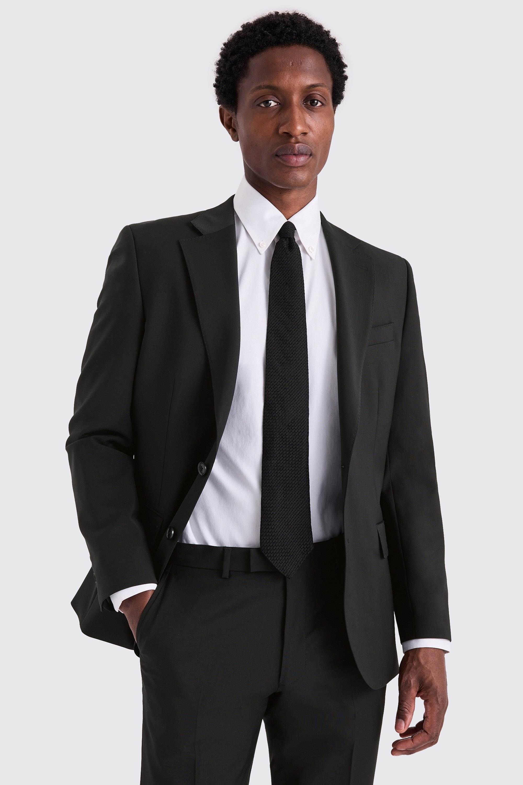Tailored Fit Black Performance Suit