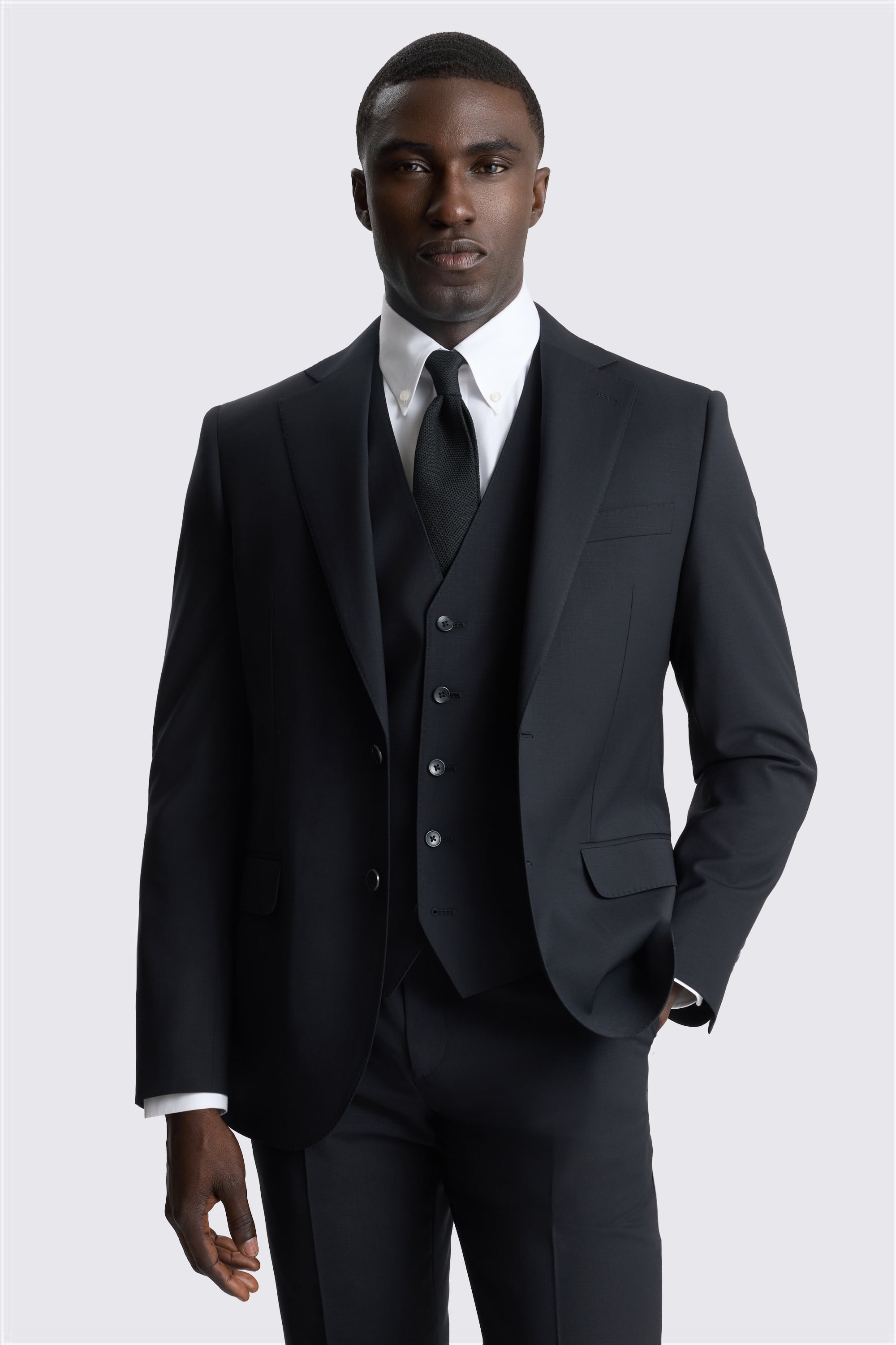 Tailored Fit Black Performance Suit