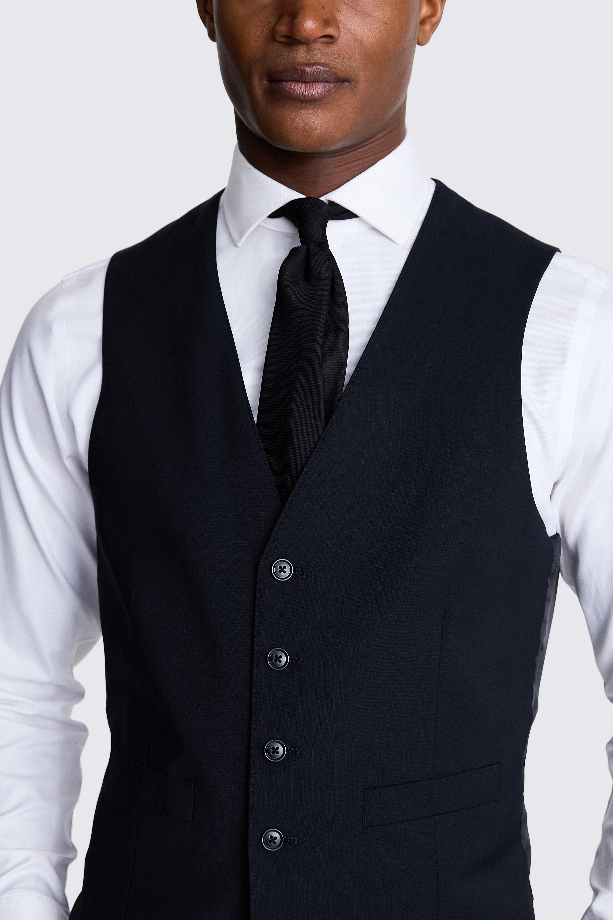 Tailored Fit Black Performance Waistcoat | Buy Online at Moss