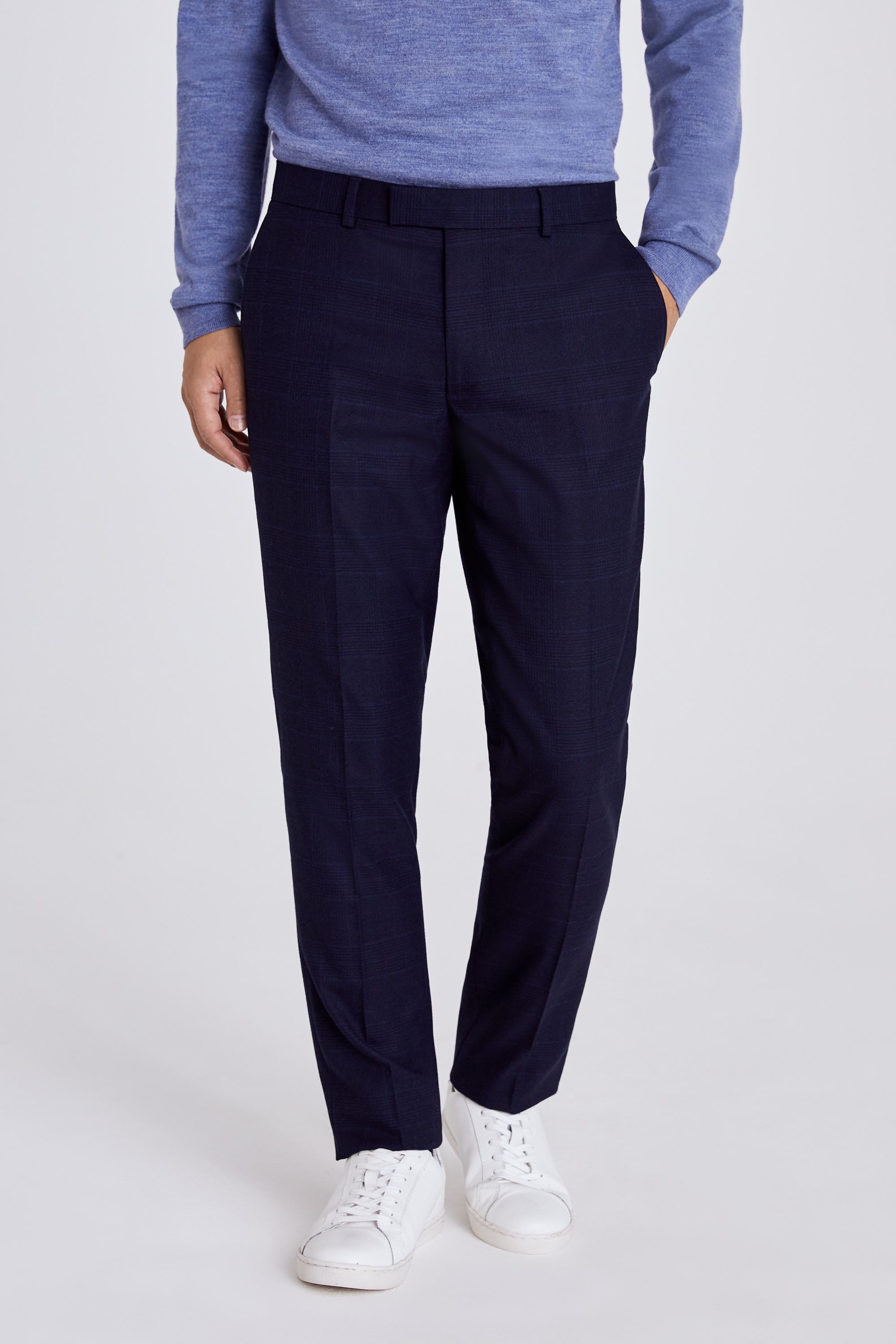 Slim Fit Ink Check Trousers | Buy Online at Moss