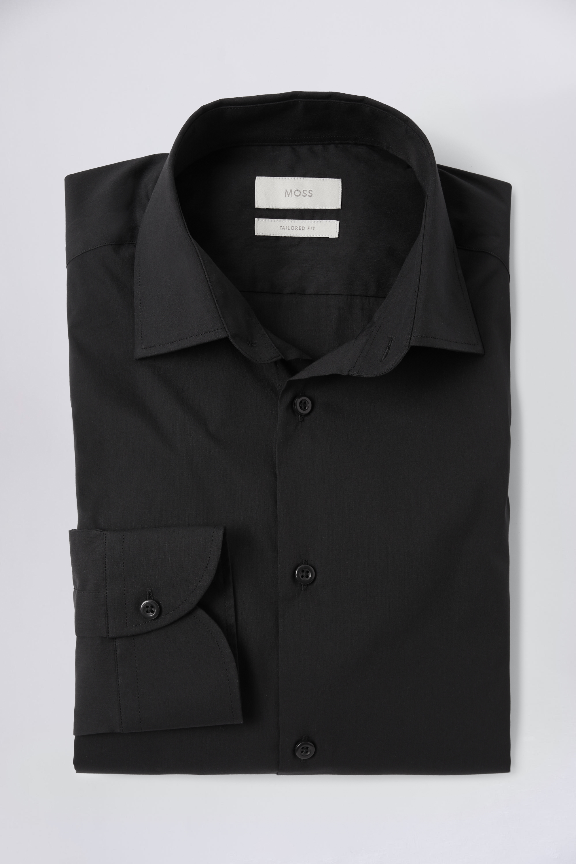 Tailored Fit Black Performance Stretch Shirt | Buy Online at Moss