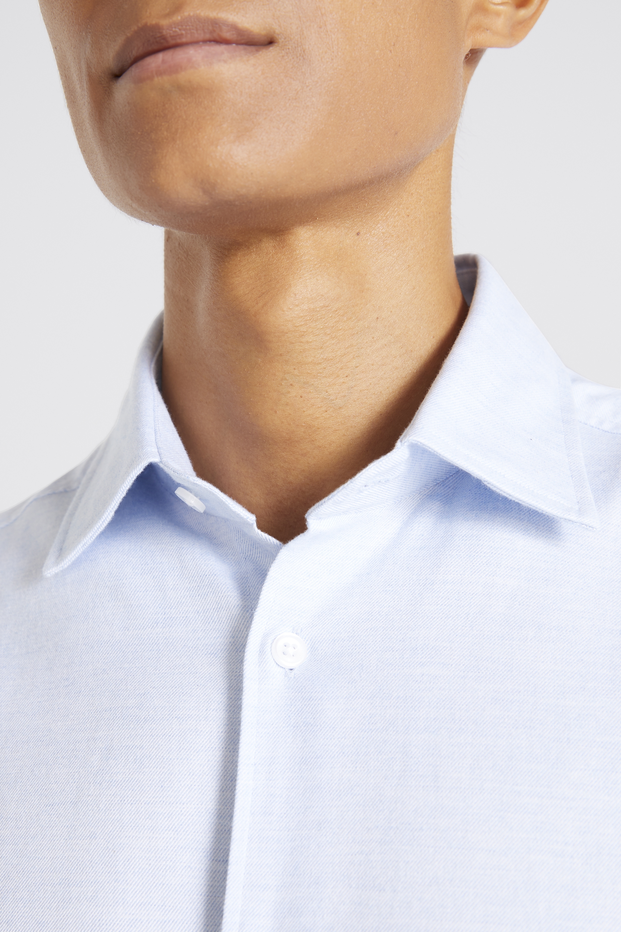 Tailored Fit Sky Brushed Melange Shirt