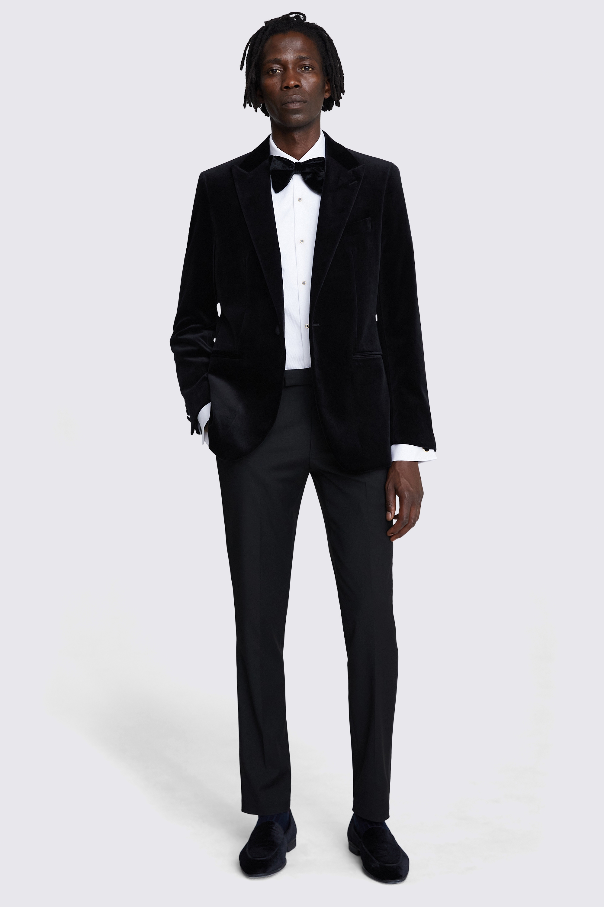 Tailored Fit Black Velvet Jacket | Buy Online at Moss
