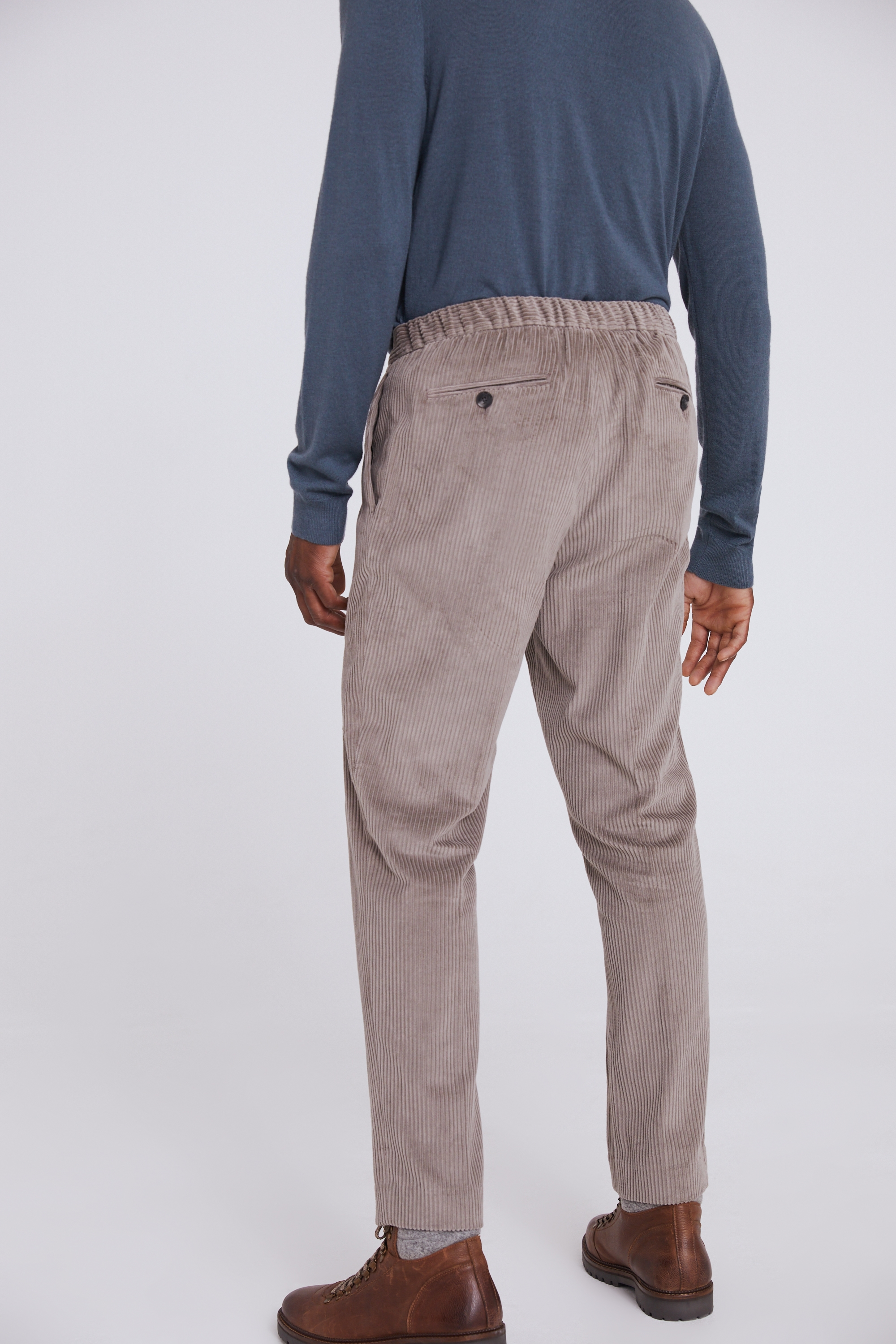 CHIFFON LAYERED JOGGER PANTS FRILL_TAUPE