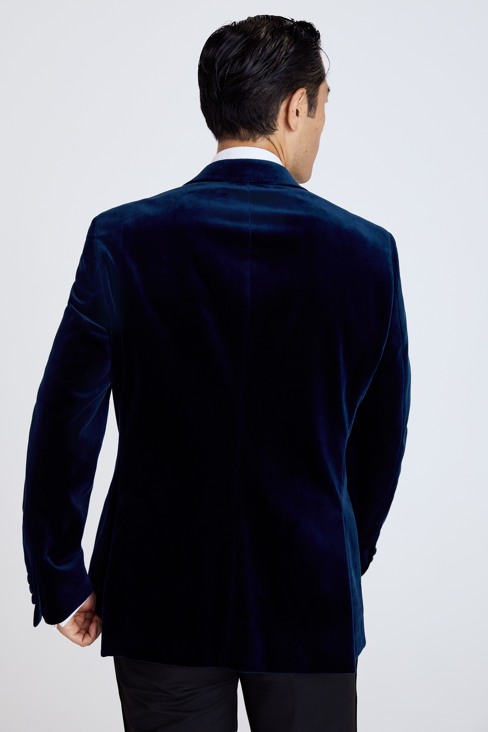 Regular Fit Blue Velvet Jacket | Buy Online at Moss