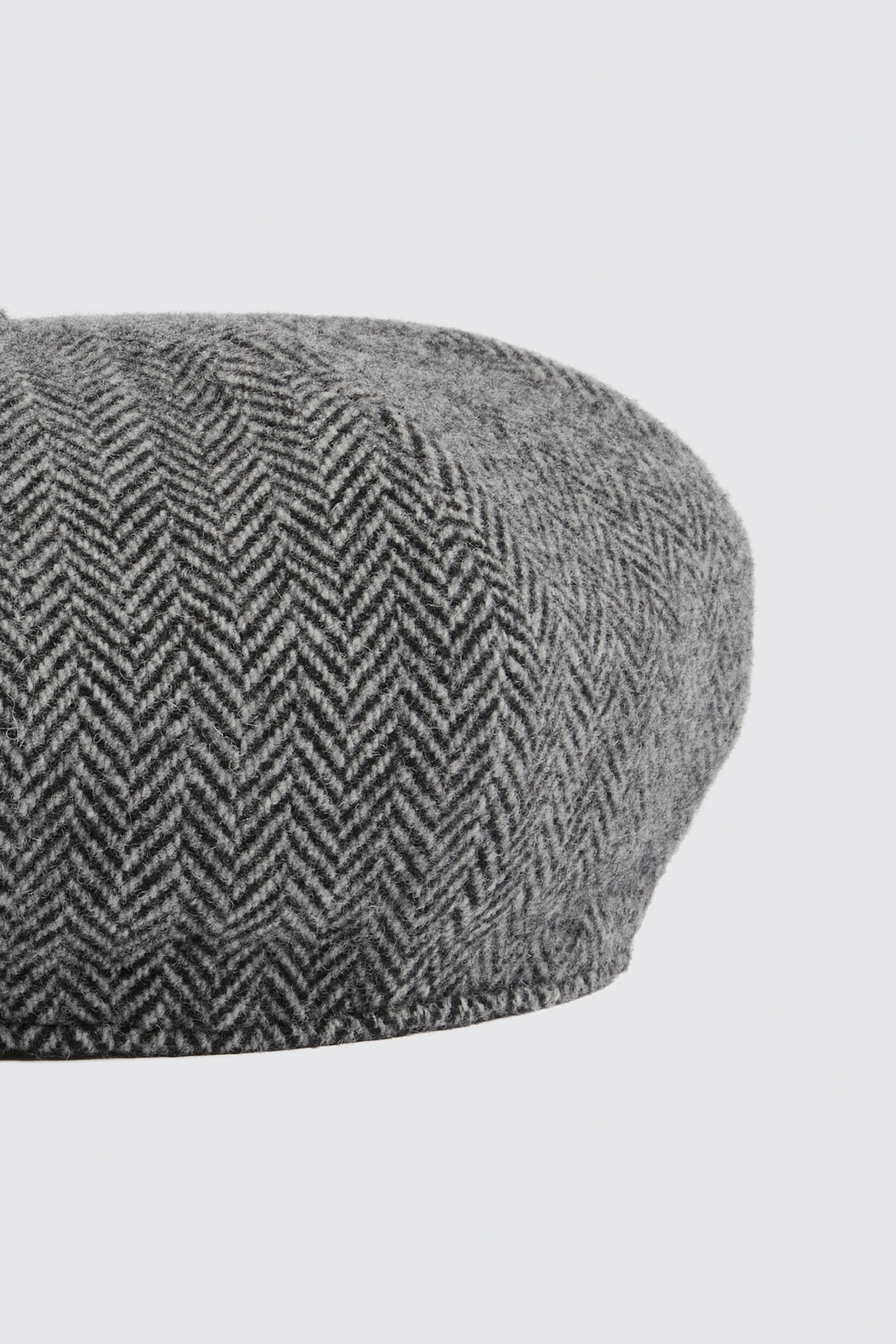 Moss Charcoal Herringbone Tweed Clip-On Braces, Grey