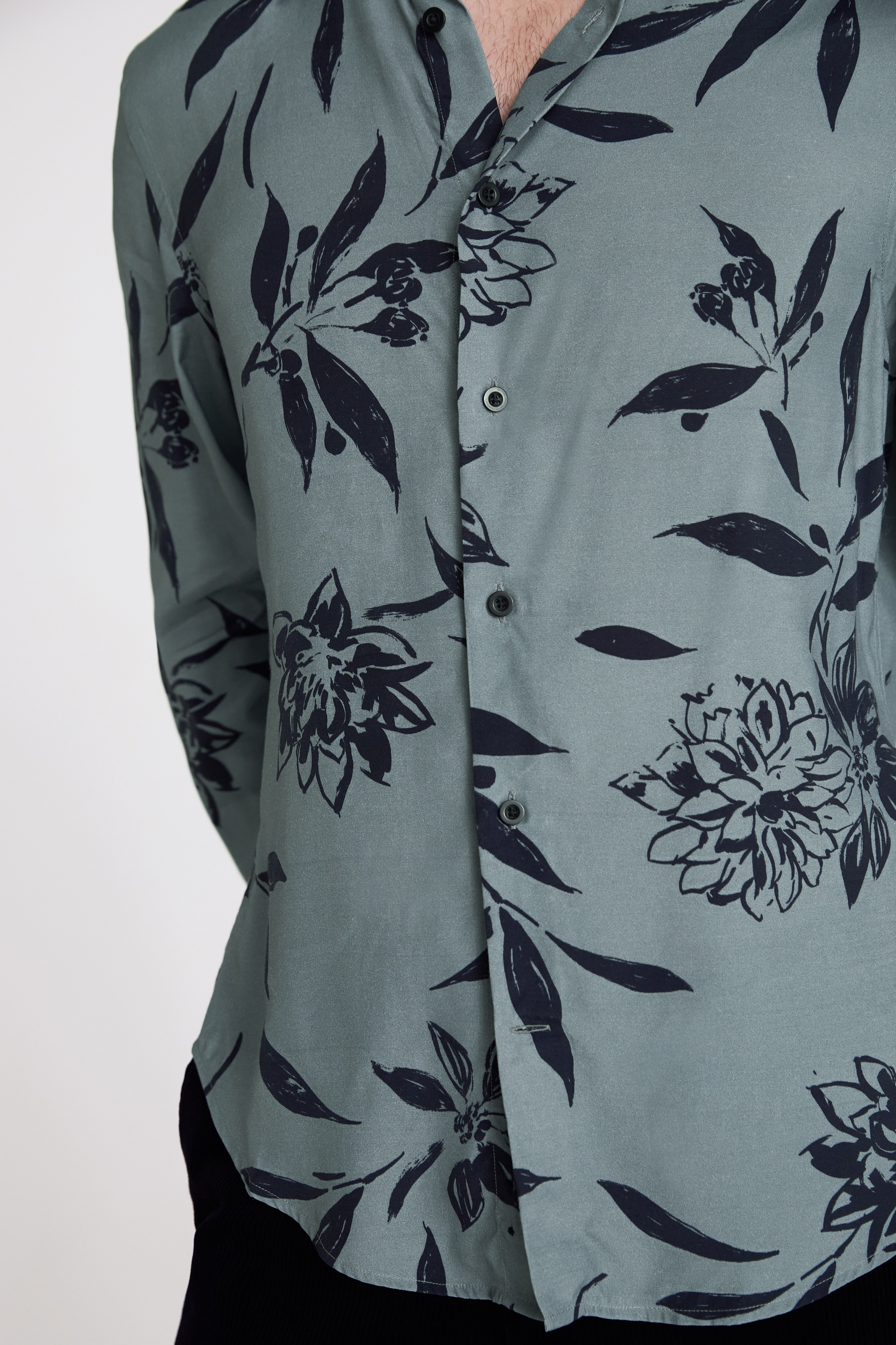 Tailored Fit Teal Floral Shirt