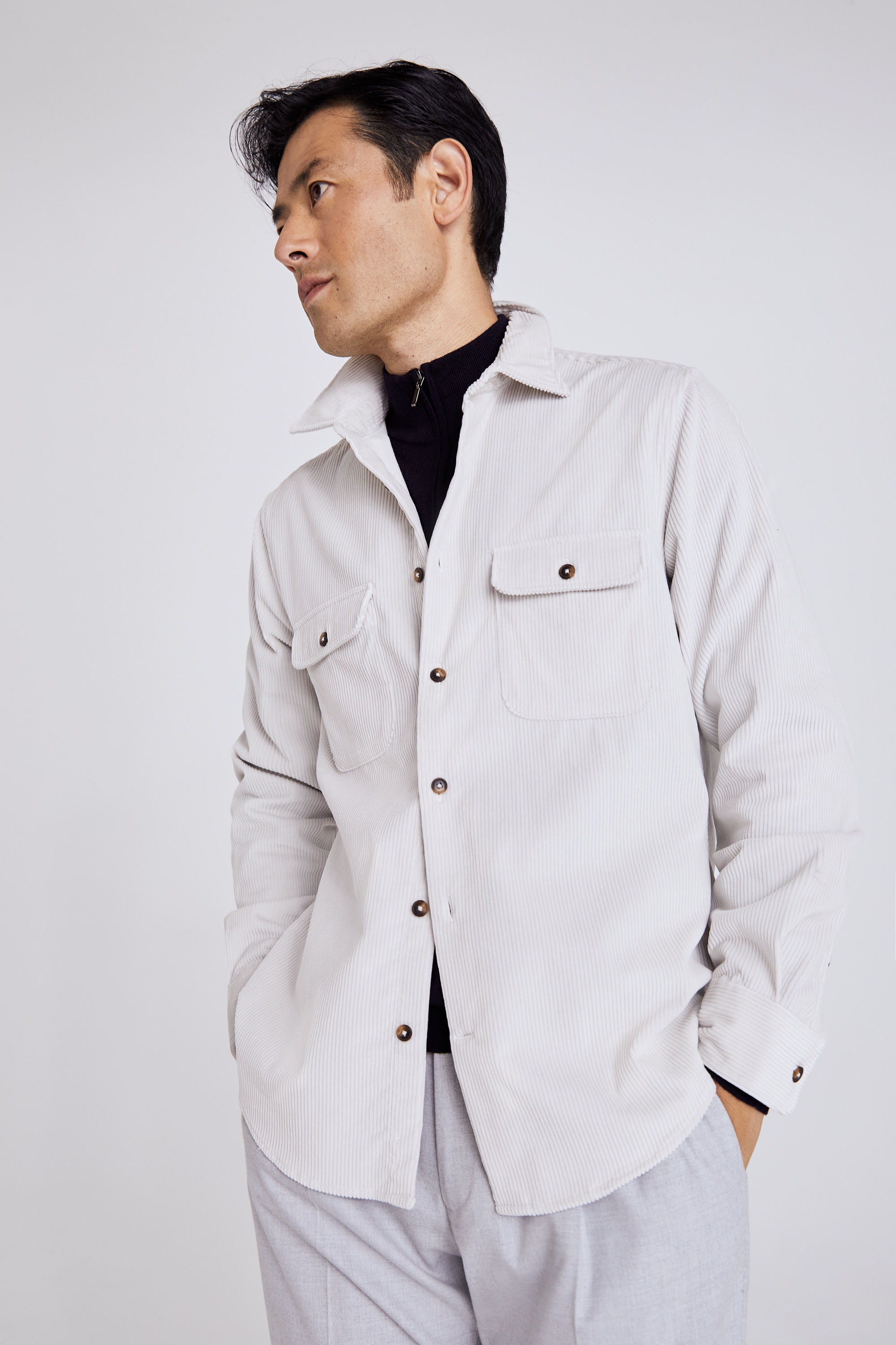 Off-White Cord Overshirt | Buy Online at Moss