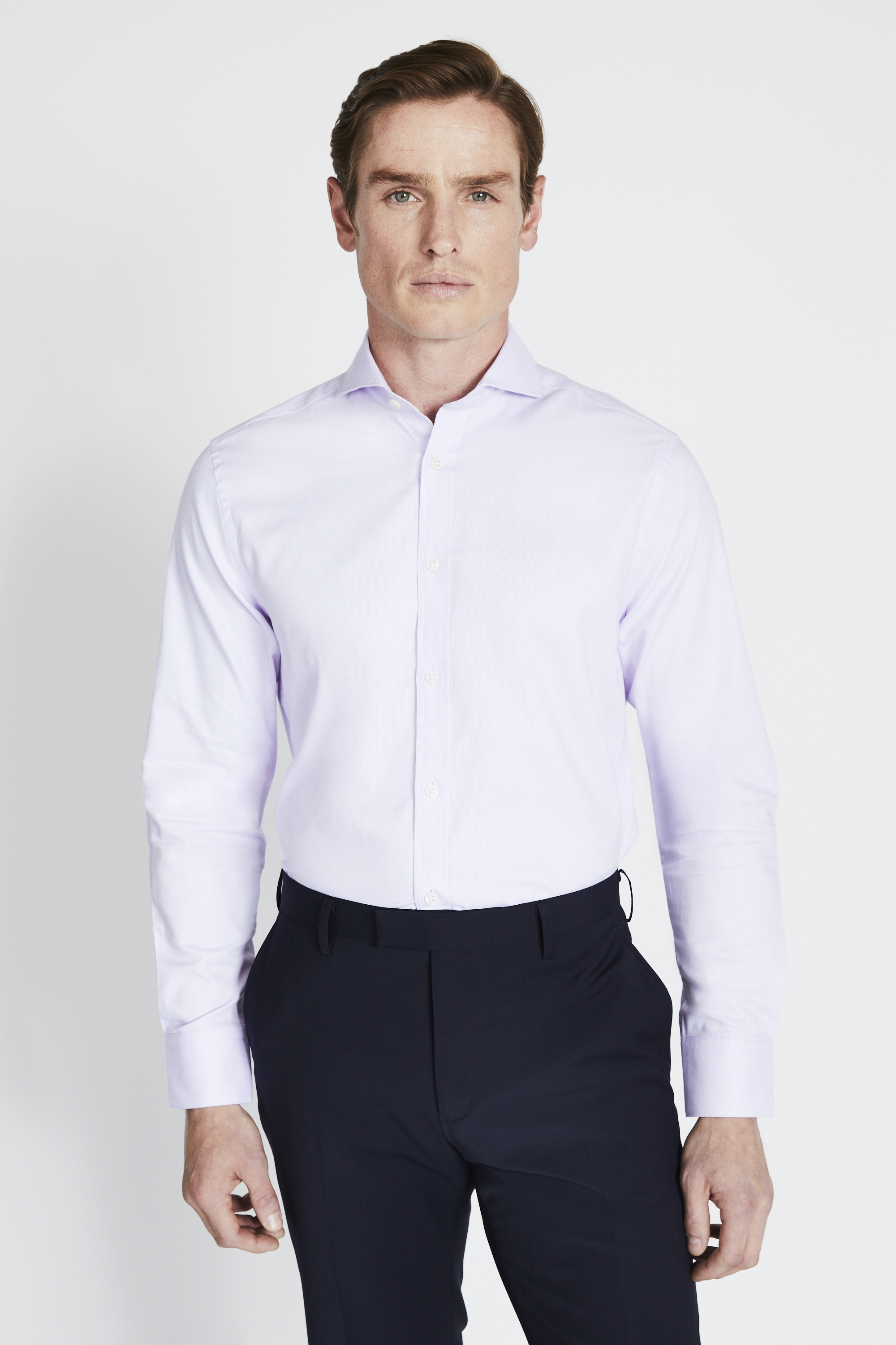 Tailored Fit Lilac Oxford Shirt | Buy Online at Moss