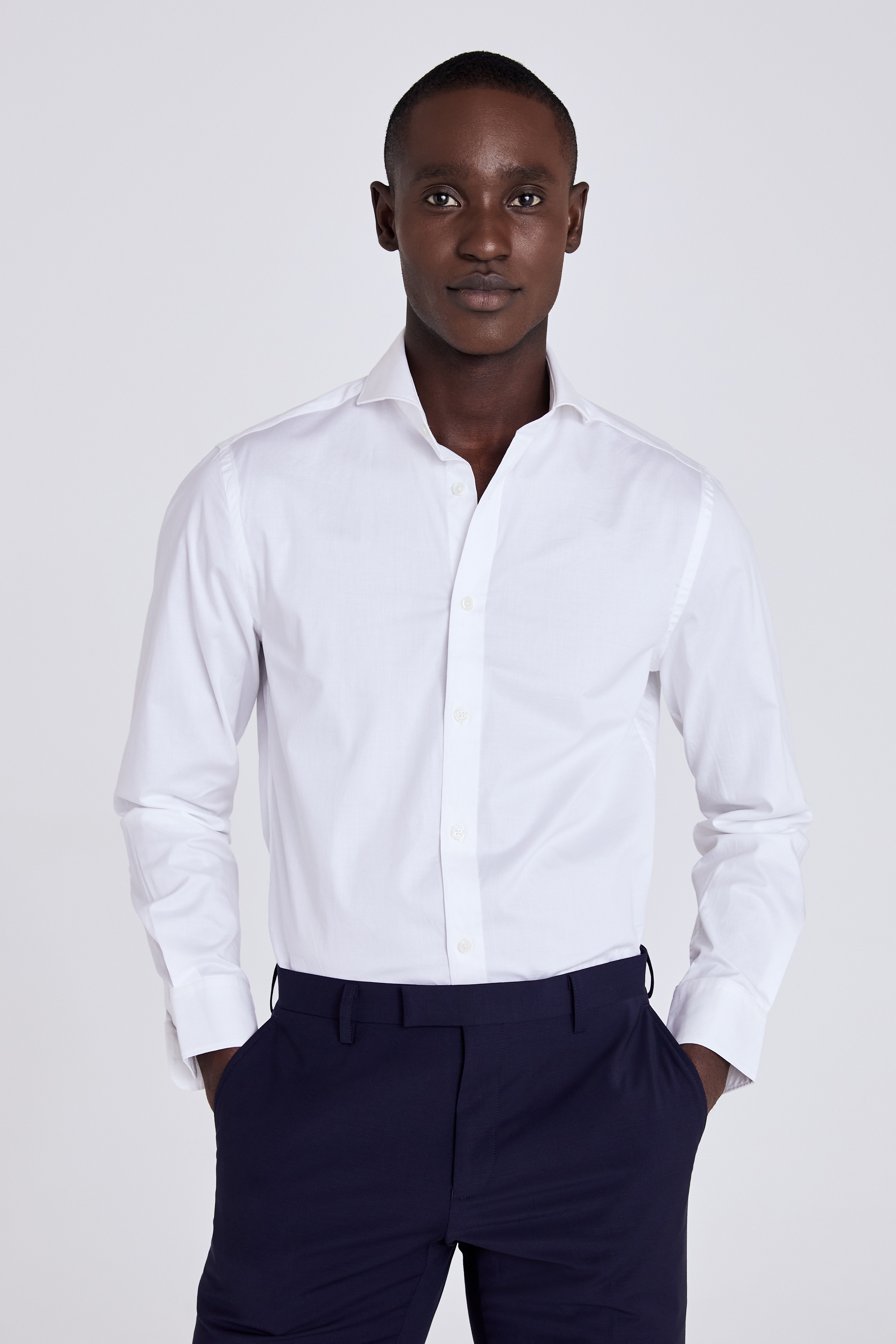 Tailored Fit White Twill Stretch Shirt | Buy Online at Moss