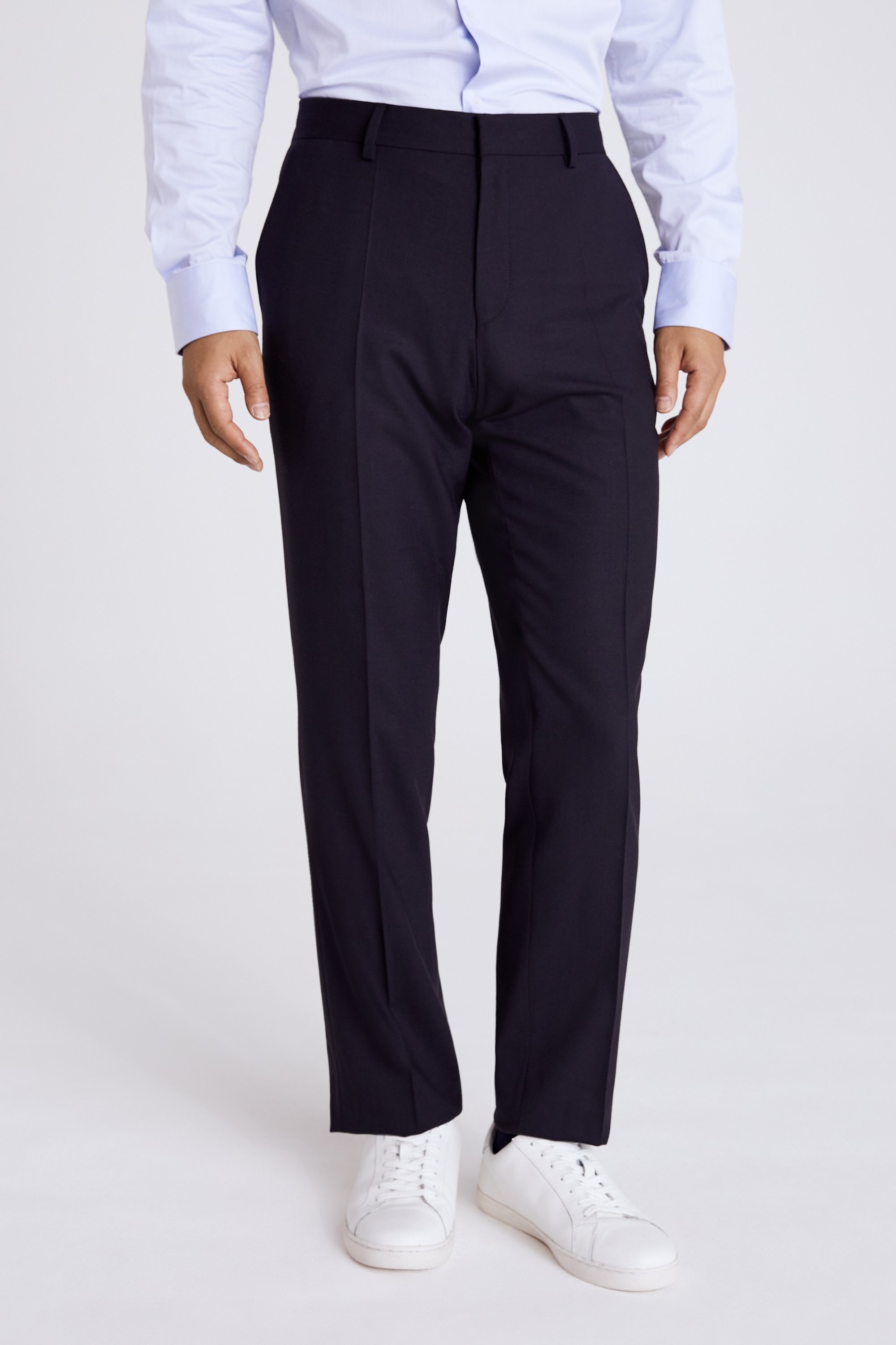 Slim Fit Navy Trousers | Buy Online at Moss