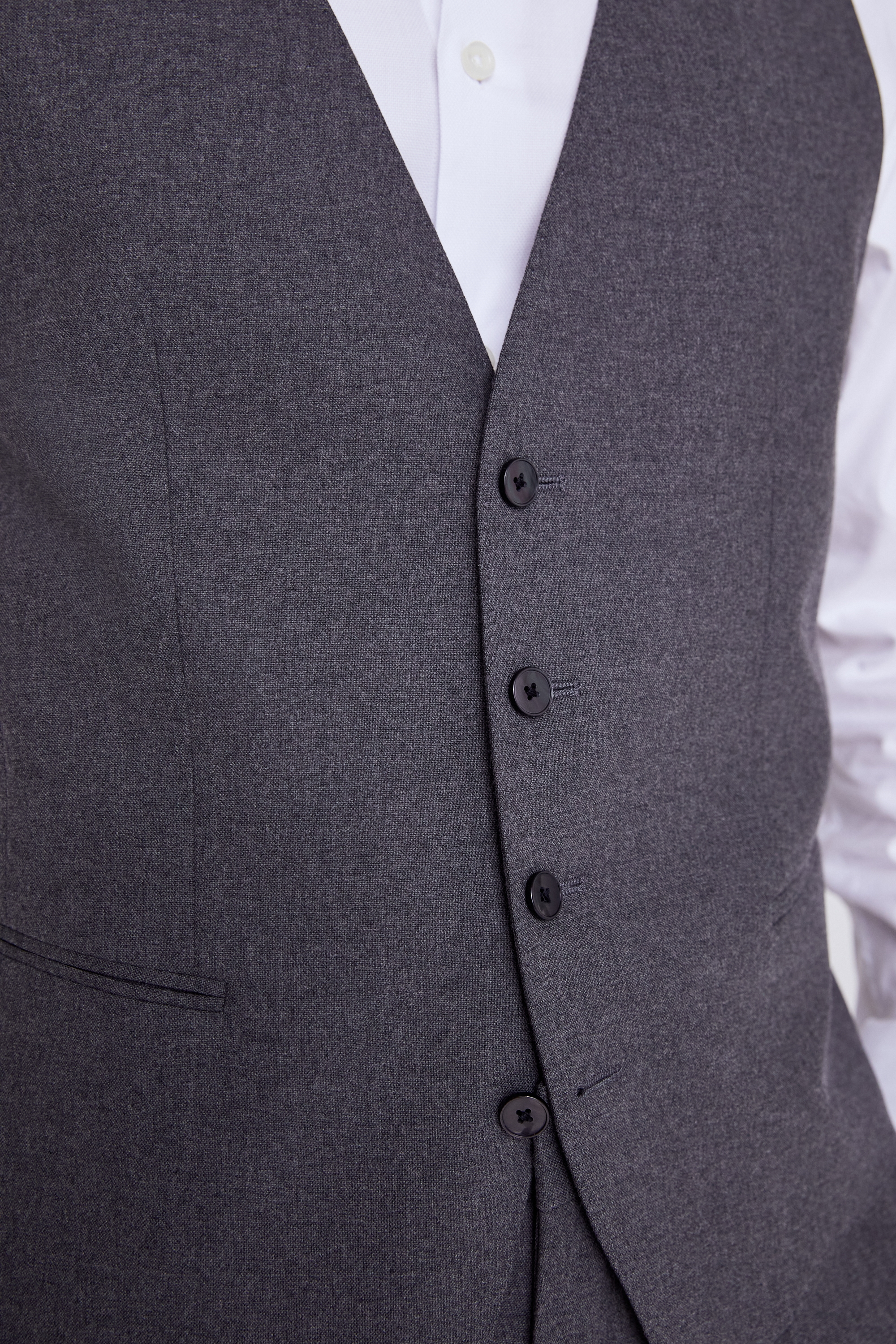 Slim Fit Mid Grey Waistcoat