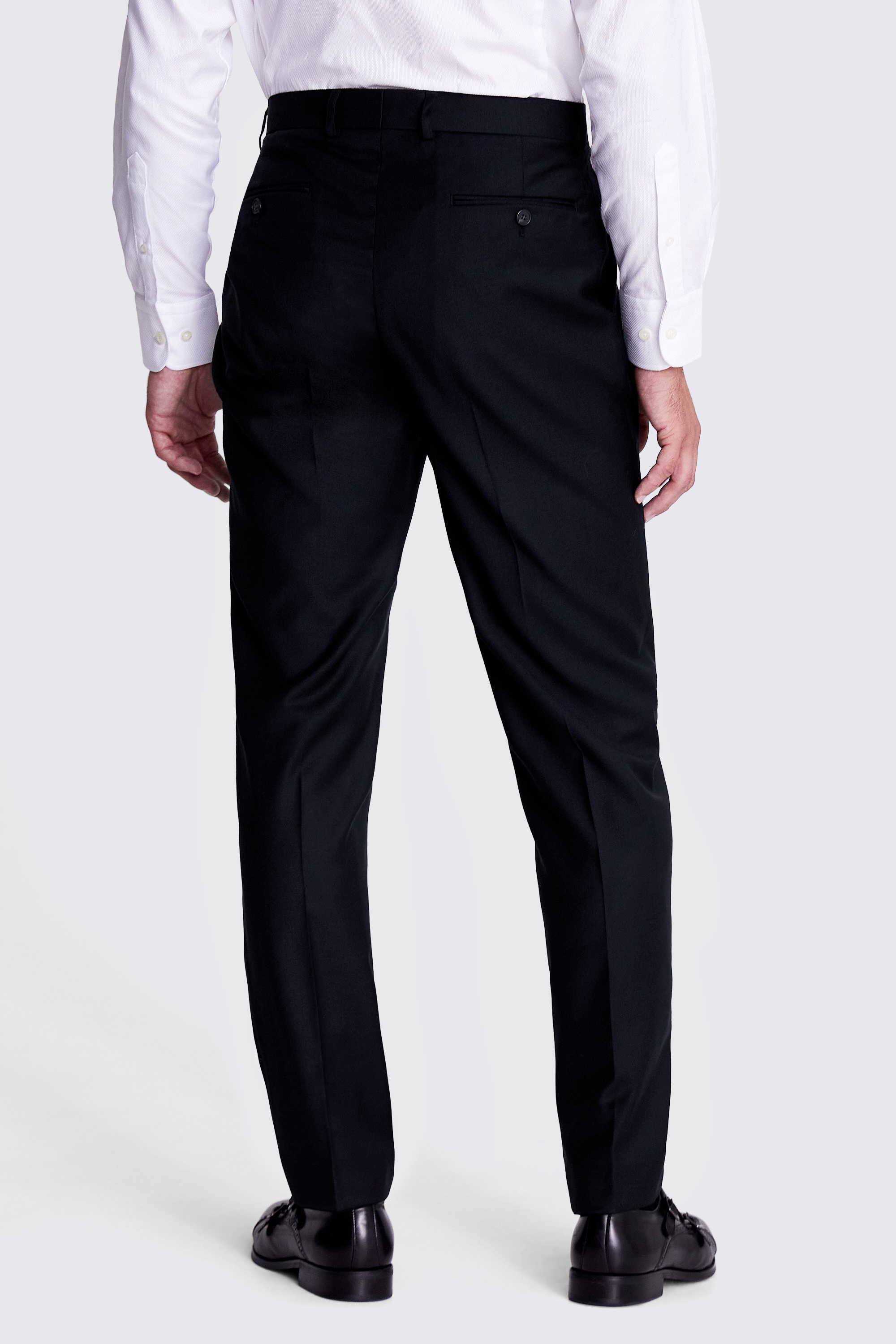 Regular Fit Black Twill Trousers | Buy Online at Moss