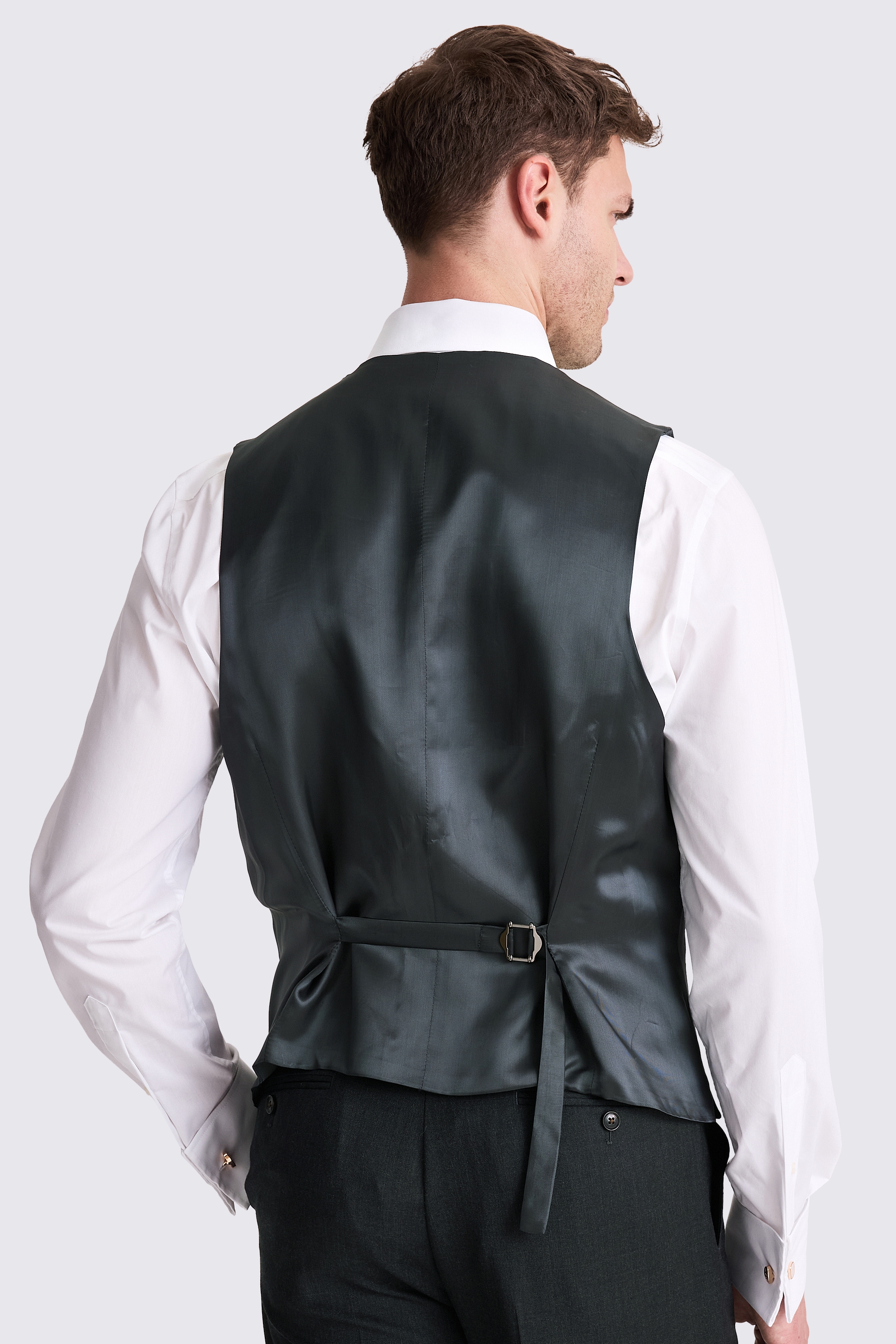 Regular Fit Charcoal Twill Vest