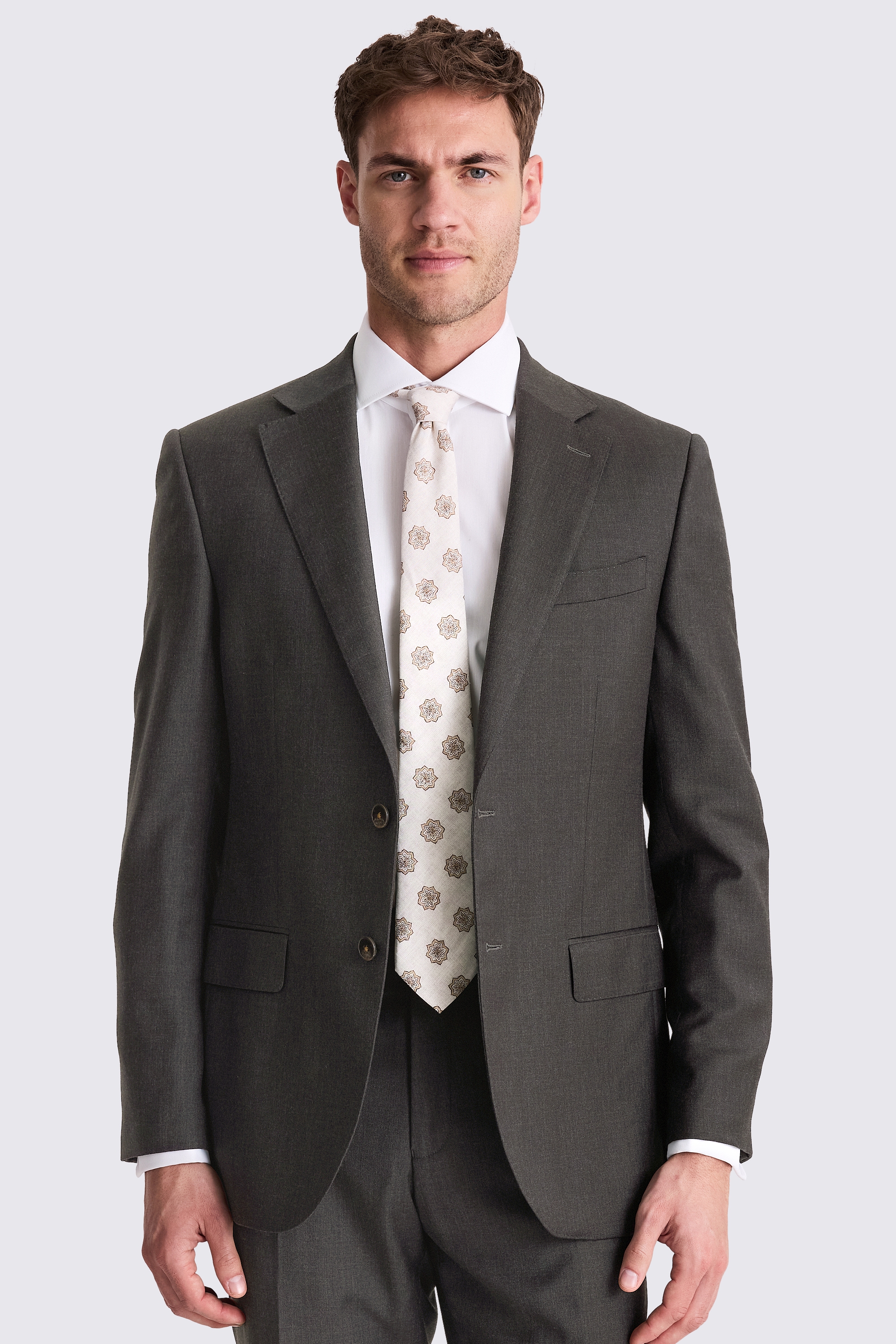 Regular Fit Charcoal Twill Suit
