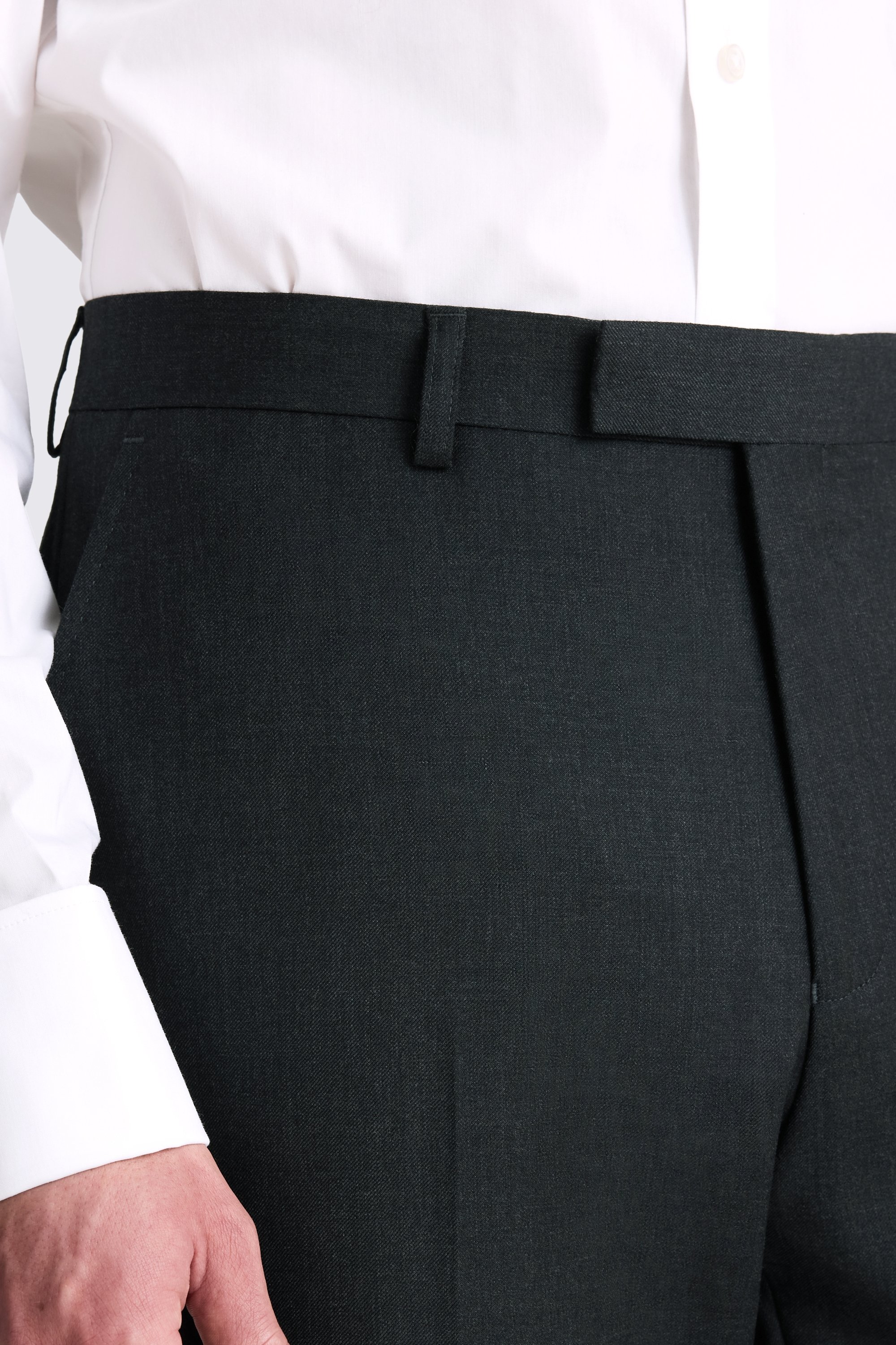 Moss Bros Regular Fit Charcoal Trousers