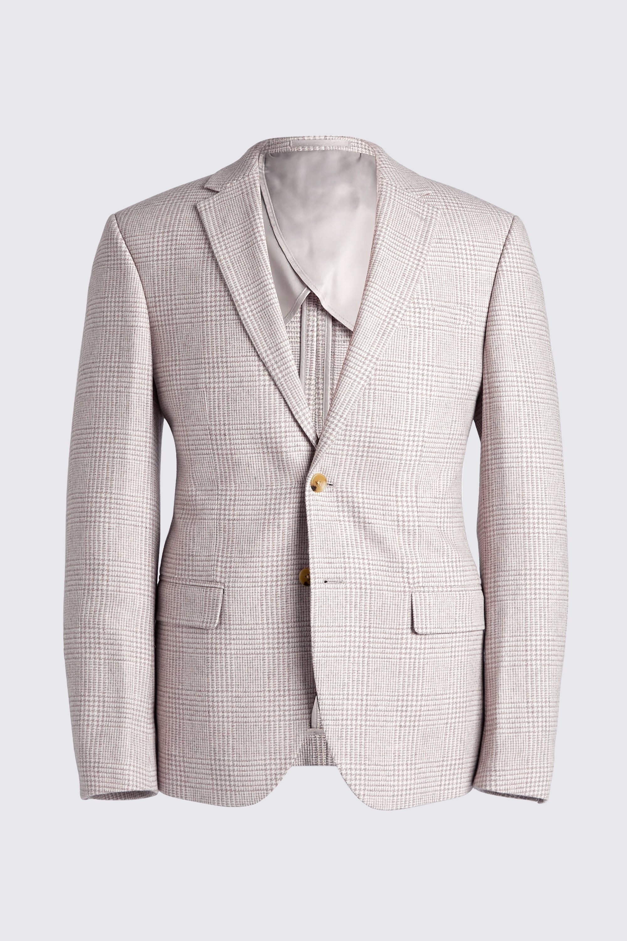 Slim Fit Off White Check Jacket