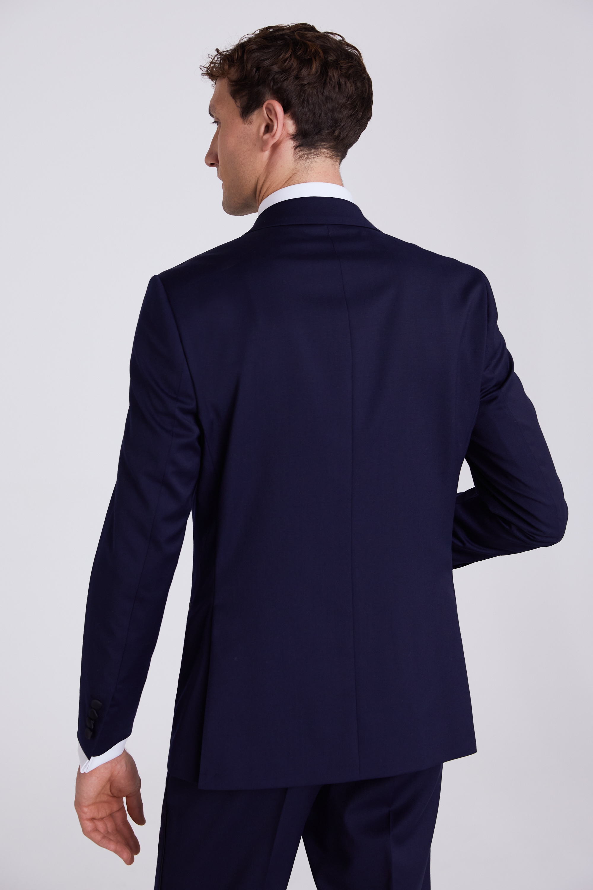 Tailored Fit Navy Twill Tuxedo Jacket | Buy Online at Moss