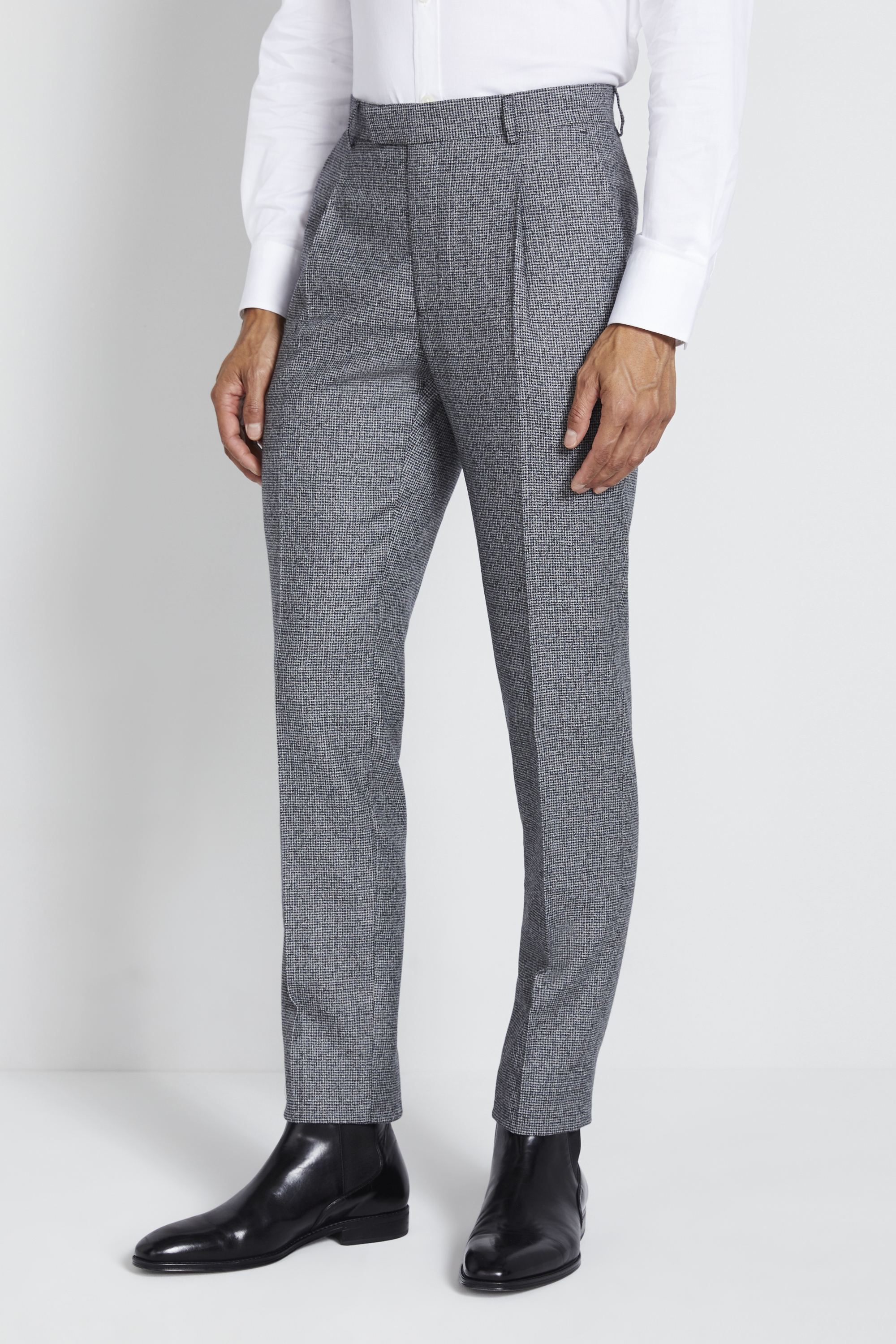 Italian Slim Fit Grey Puppytooth Suit