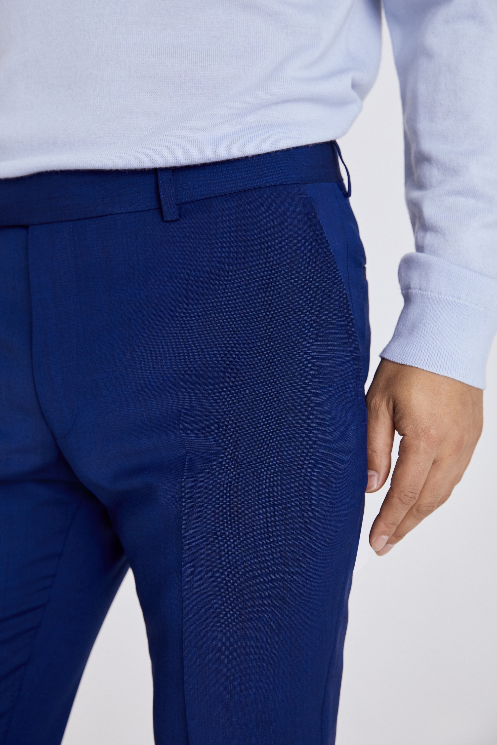 Slim Fit Bright Blue Trousers | Buy Online at Moss