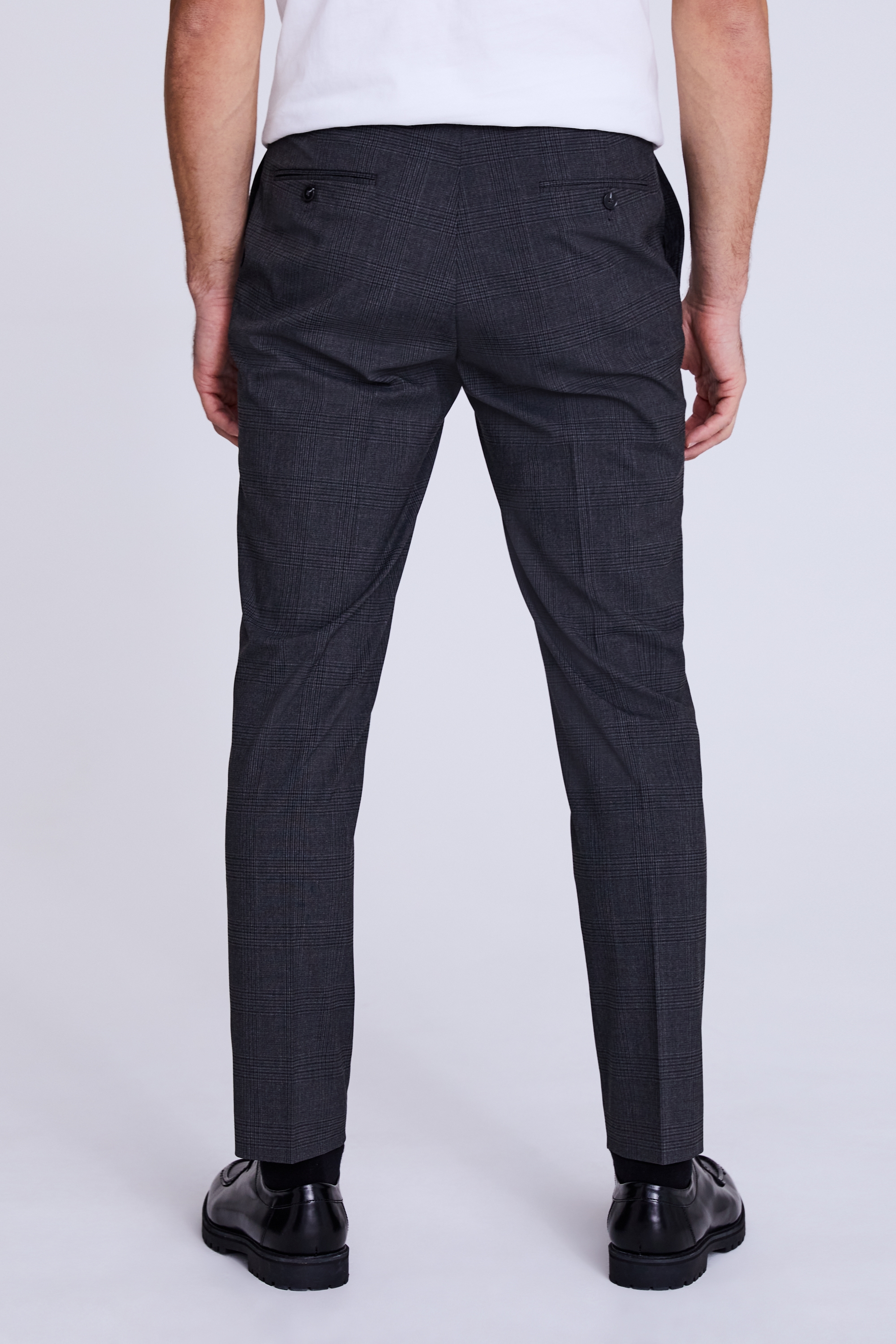 Tailored Fit Grey Check Pant