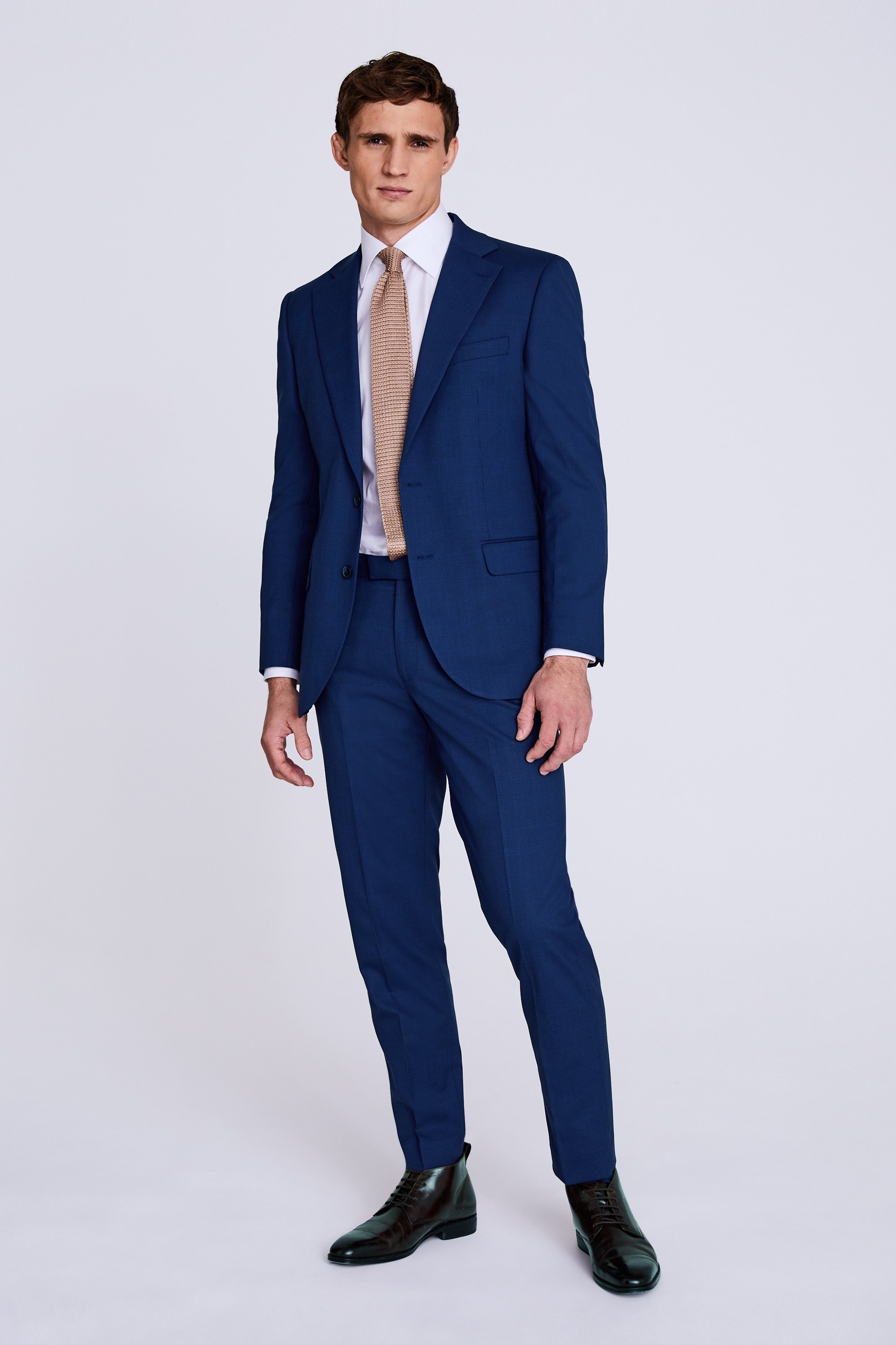 Tailored Fit Blue Check Jacket