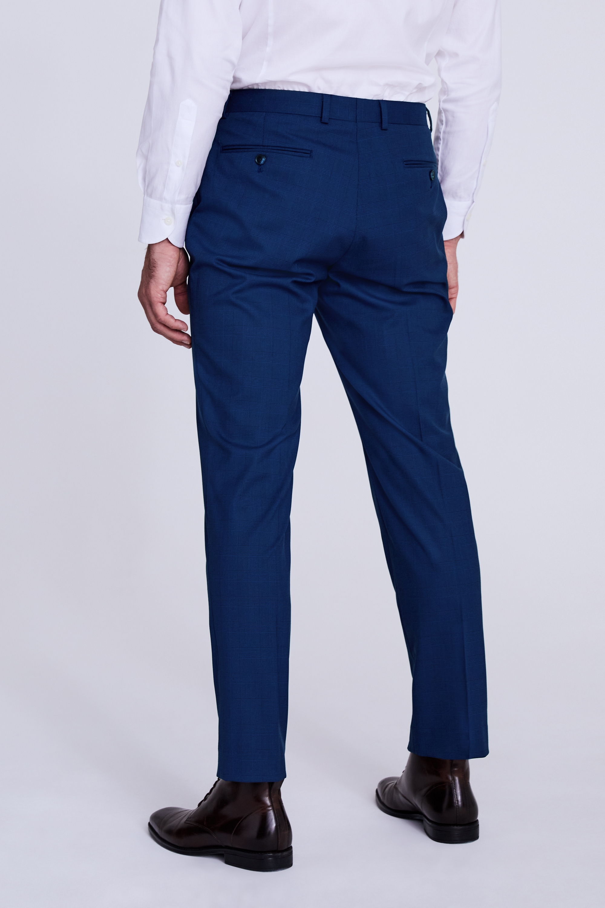 Lanificio F.lli Cerruti Dal 1881 Mens Trousers Tailored Fit Blue Check ...