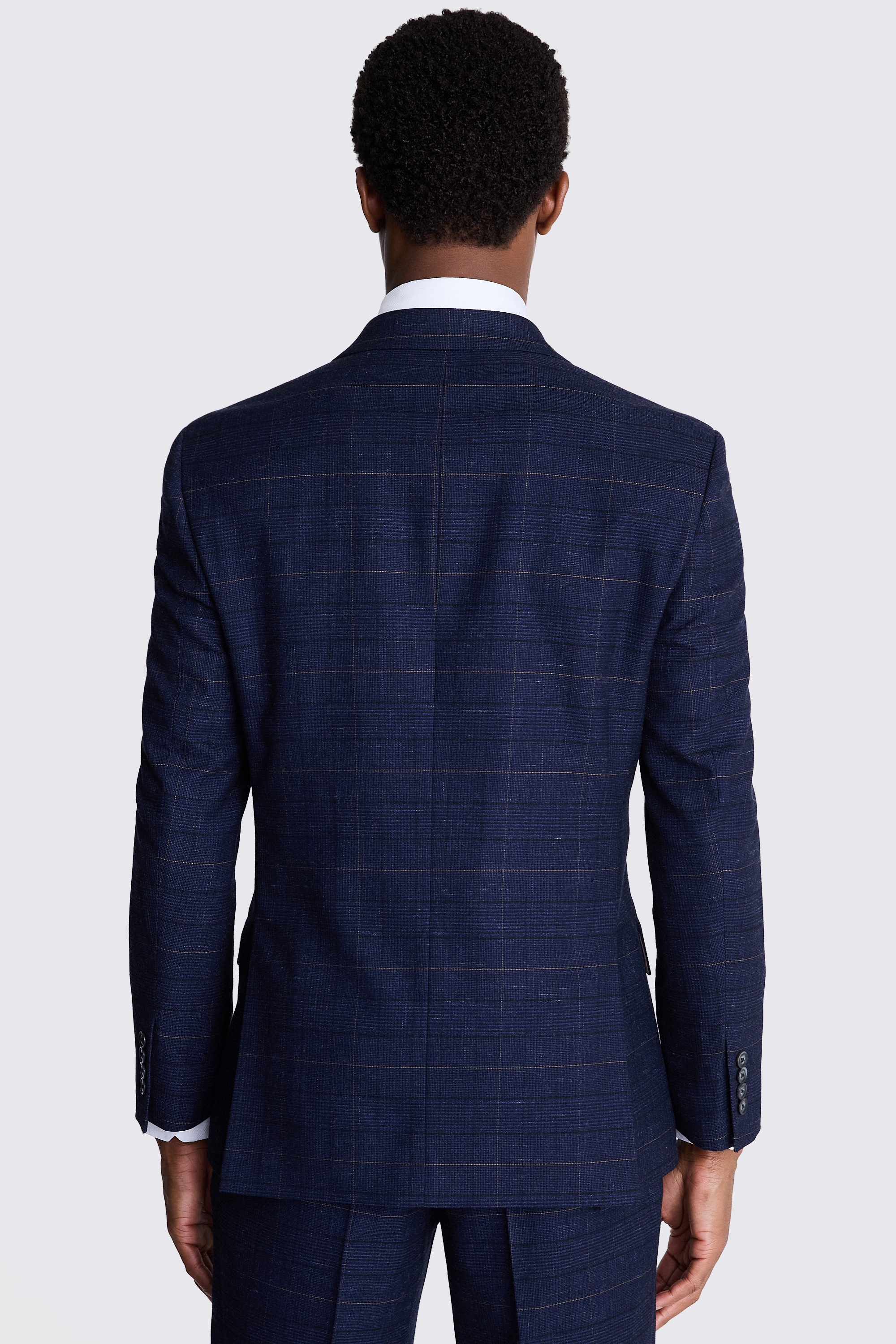 Tailored Fit Navy Black Check Jacket | Buy Online at Moss