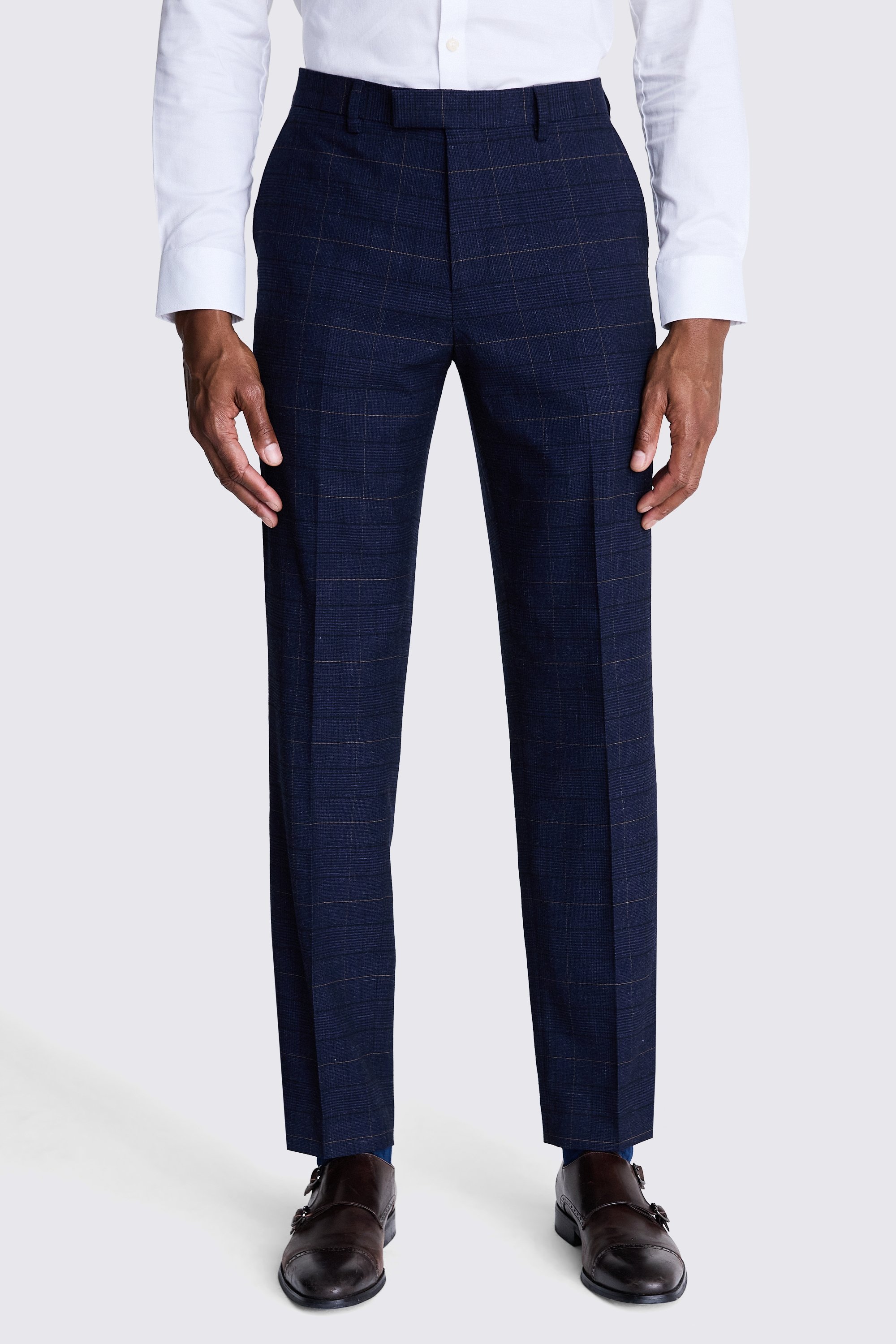 Tailored Fit Navy Black Check Suit
