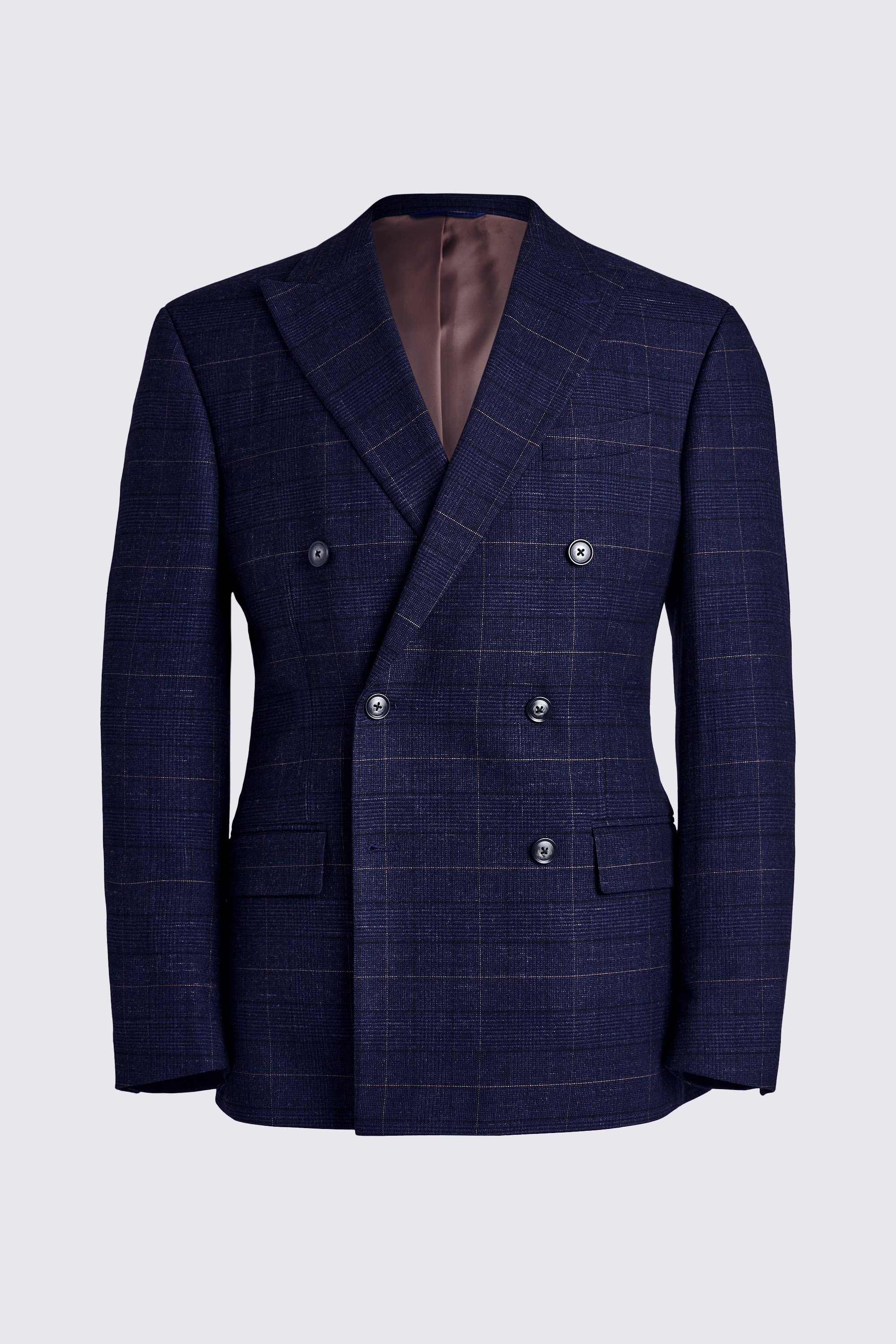 Tailored Fit Navy Black Check Suit
